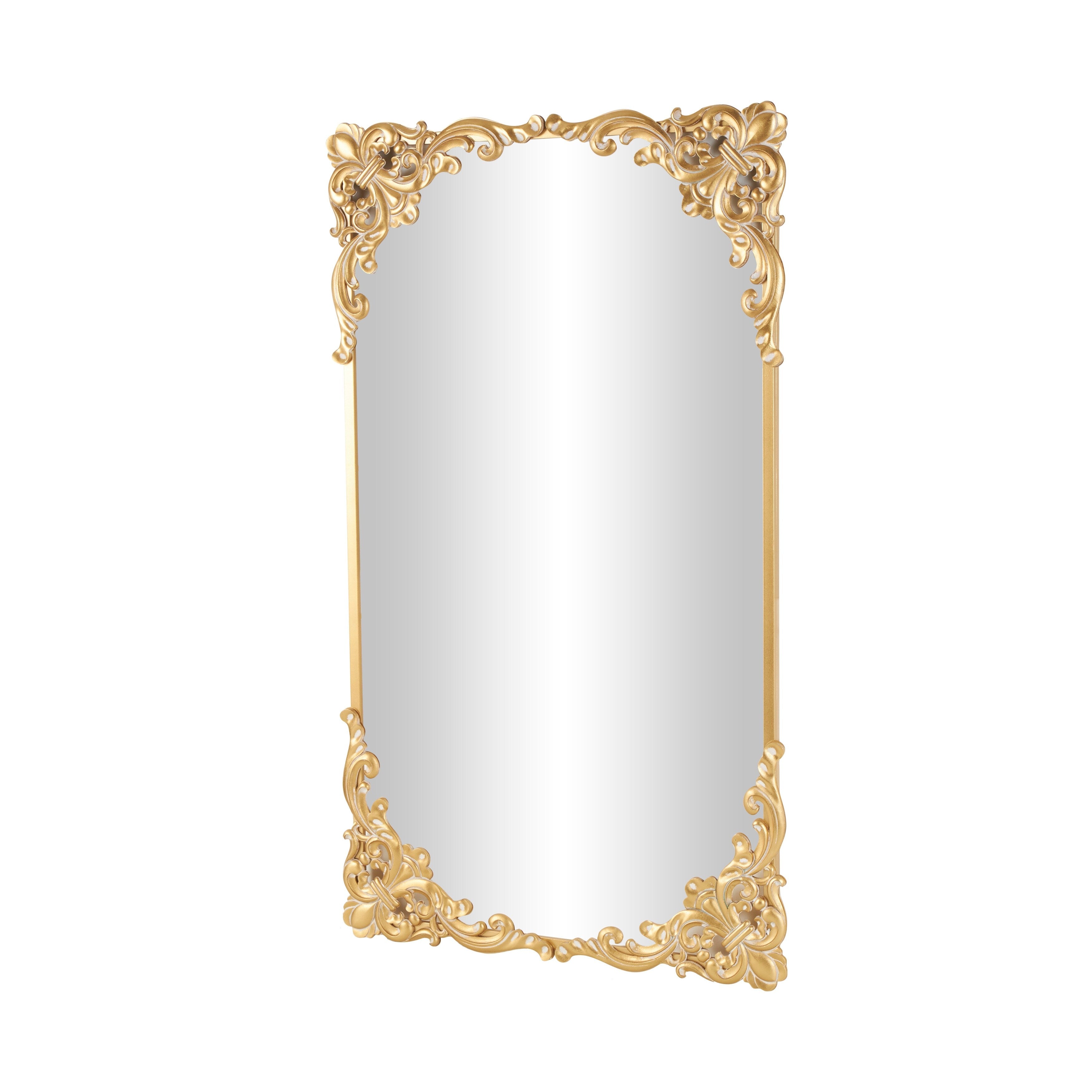 Metal Scroll Ornate Baroque Floor or Wall Mirror - Gold - Various Sizes and Shapes - Roche River Decor