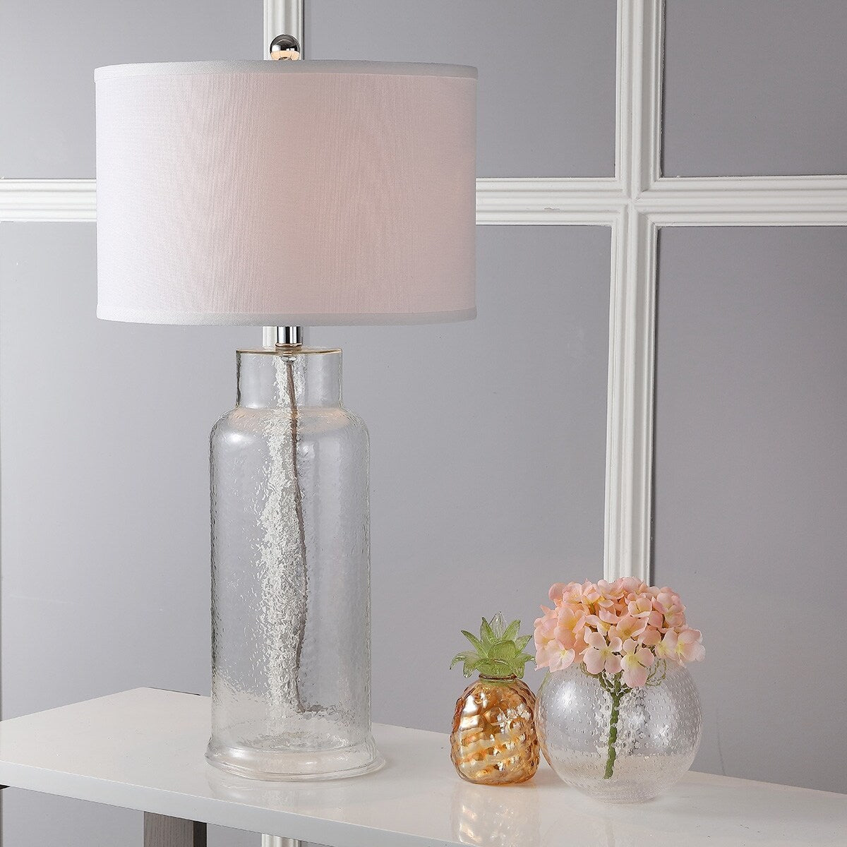 SAFAVIEH Lighting Mayra 29-inch Clear Bottle Glass Table Lamp (Set of 2) - 15.5x15.5x29