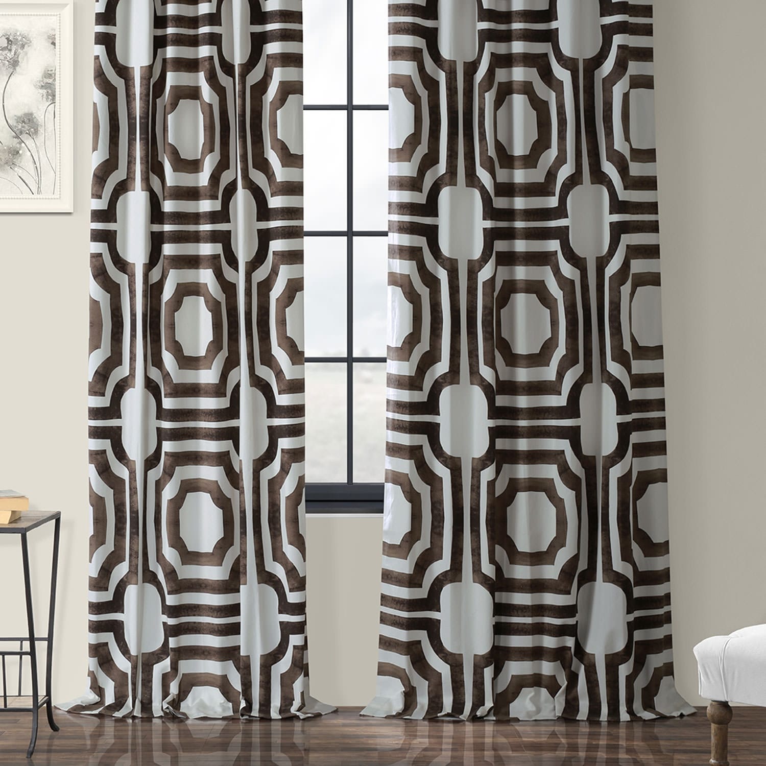 Exclusive Fabrics Modern Geometric Room Darkening Cotton Window Curtains (1 Panel)