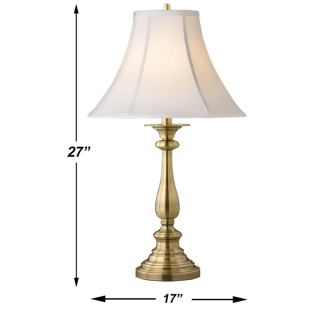 Patrick Henry 27 in. Satin Antique Brass Table Lamp