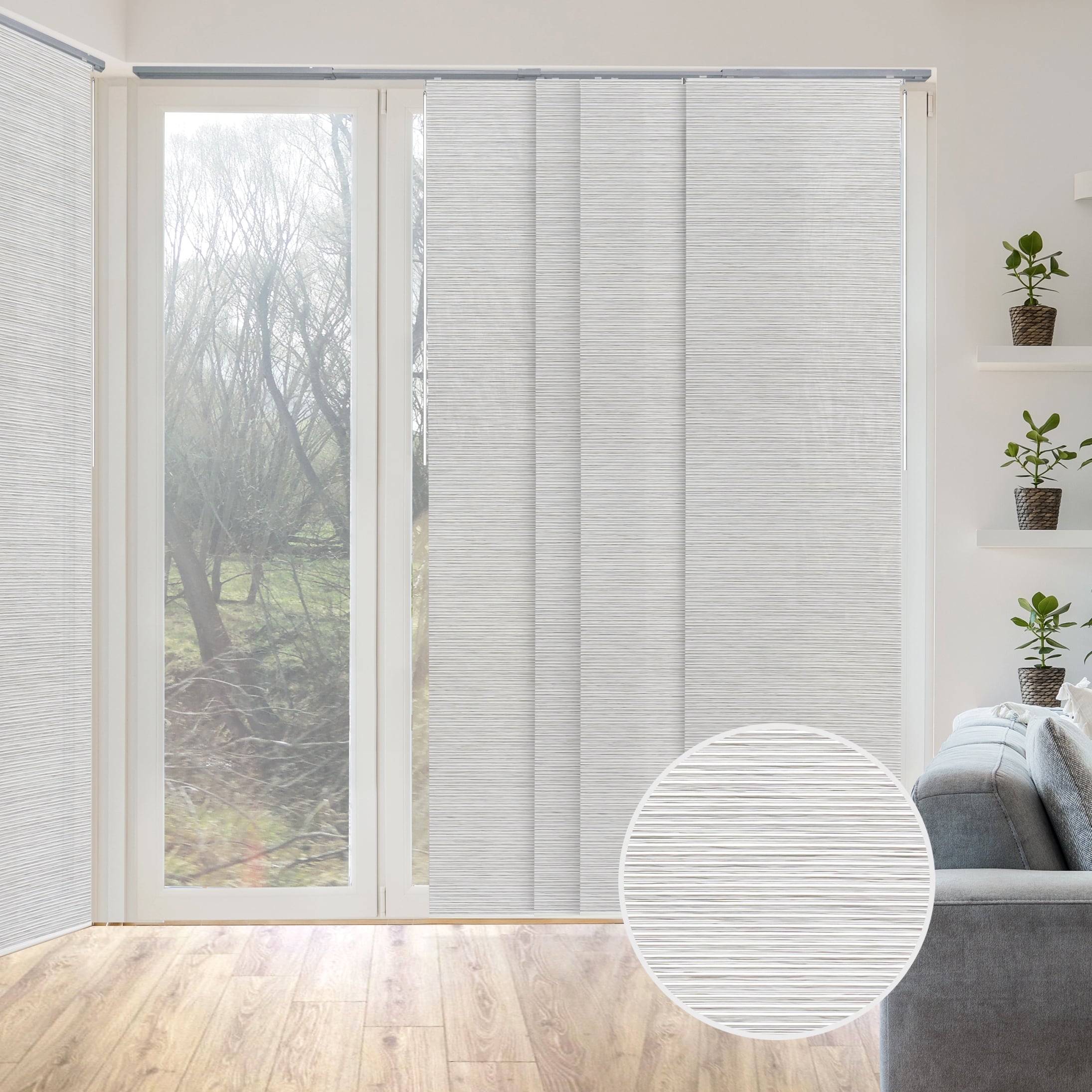 GoDear Design Adjustable Sliding Panel Track Blinds, Vertical Blinds, Classic, 45.8- 86 W x 96 L