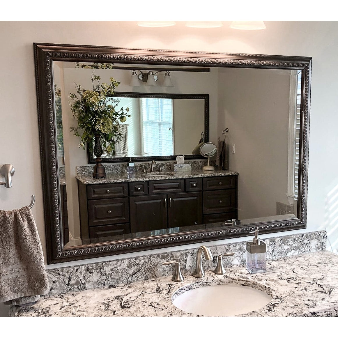 Imperial Nickel Framed Vanity Mirror