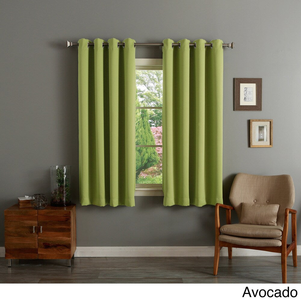 Aurora Home Silver Grommet Top 63-inch Blackout Curtain Pair - 52 x 63 - 52 x 63