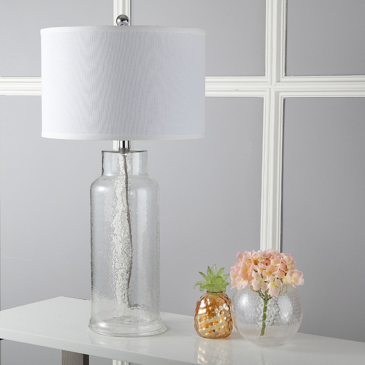 SAFAVIEH Lighting Mayra 29-inch Clear Bottle Glass Table Lamp (Set of 2) - 15.5x15.5x29