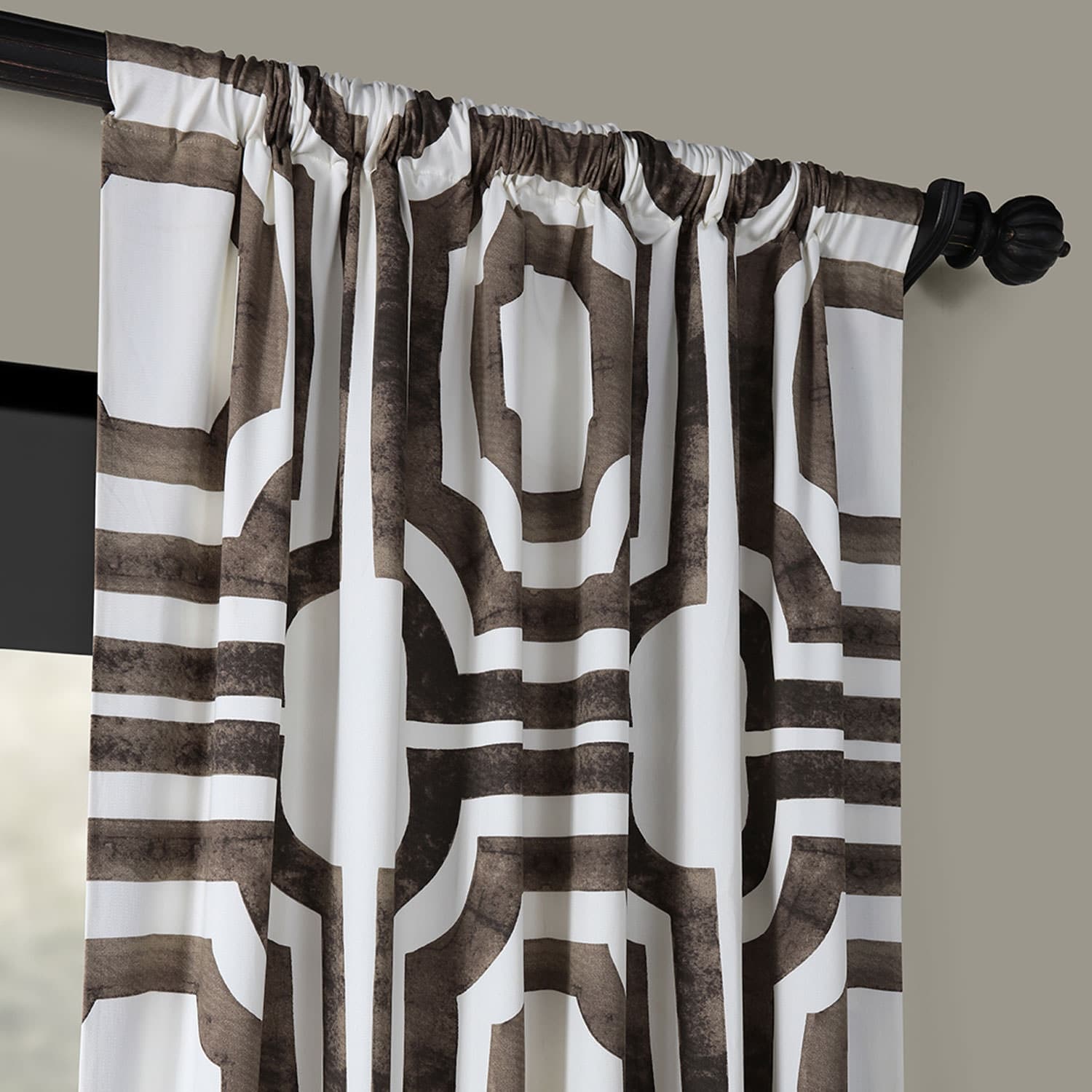 Exclusive Fabrics Modern Geometric Room Darkening Cotton Window Curtains (1 Panel)