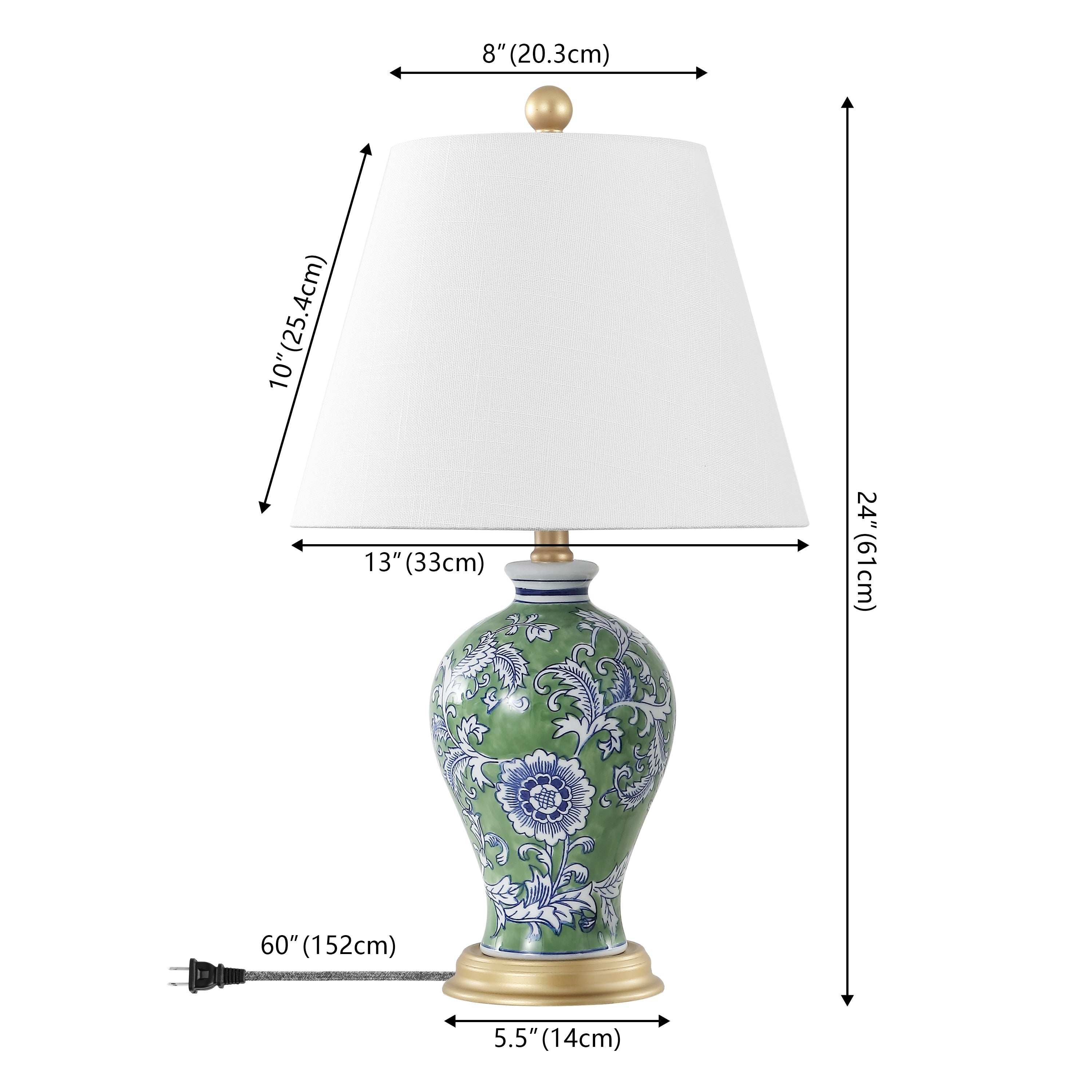 Grace 24 Floral LED Table Lamp, Multi/Brass by JONATHAN Y