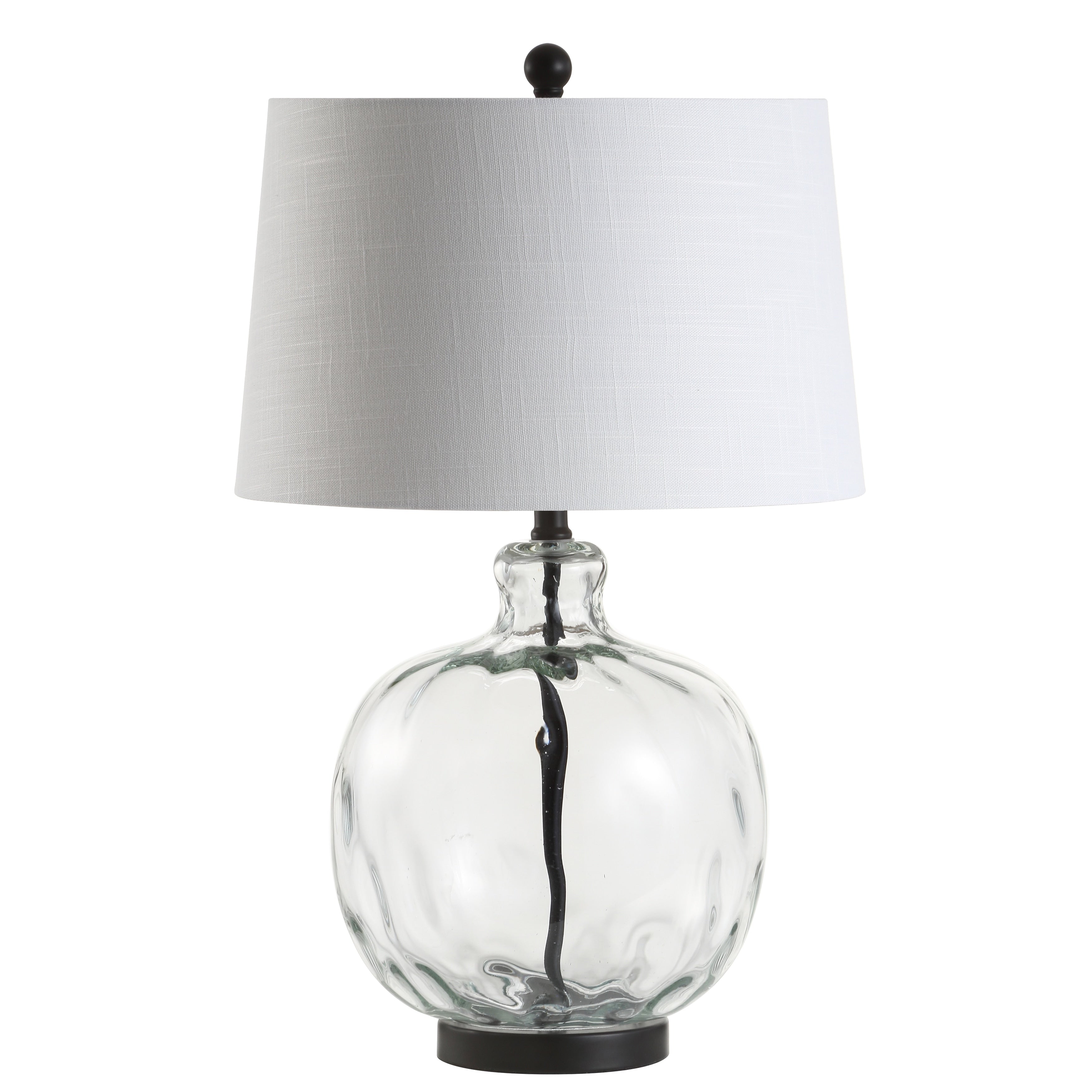 Lavelle 26.5 Glass/Metal LED Table Lamp, Clear/Black by JONATHAN Y