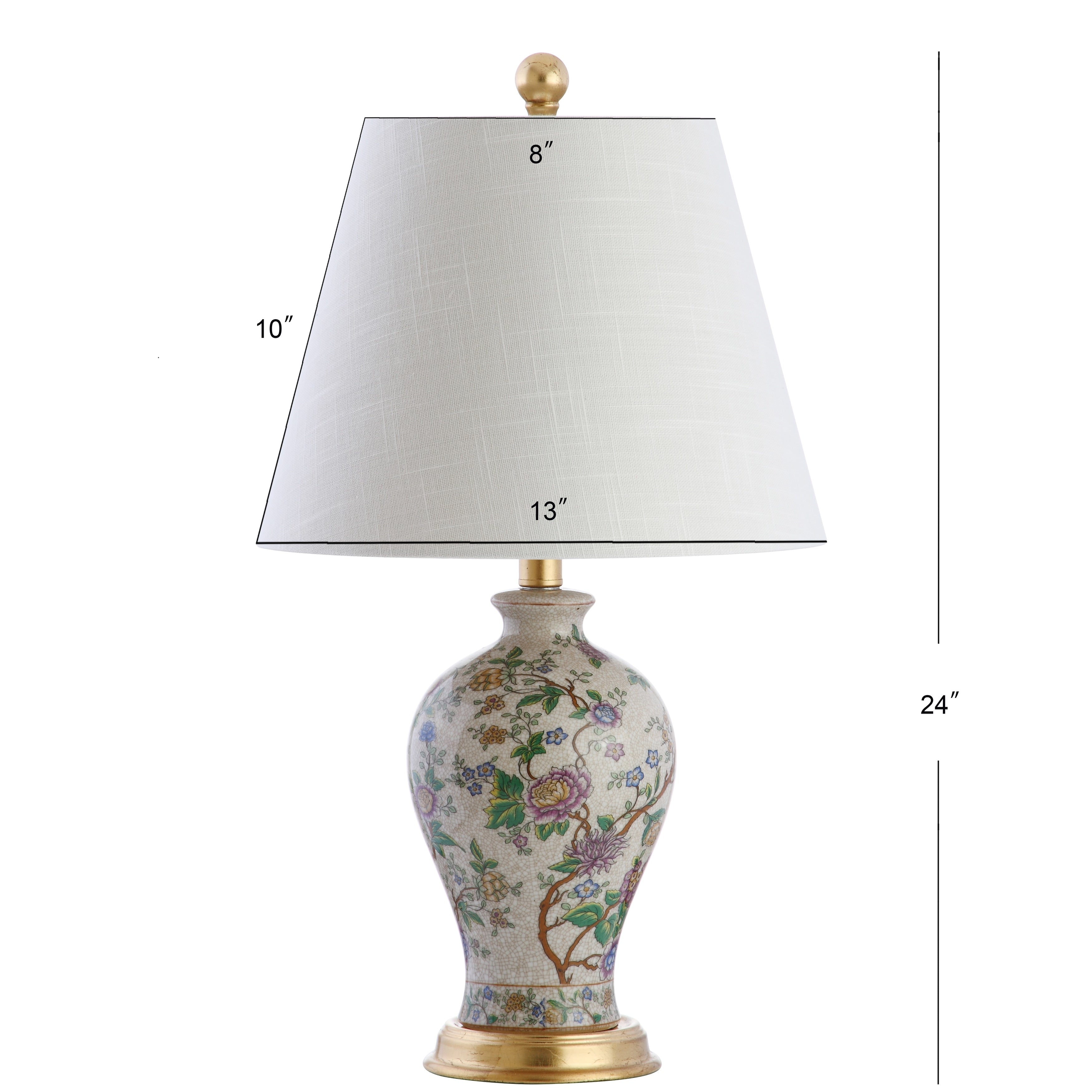 Grace 24 Floral LED Table Lamp, Multi/Brass by JONATHAN Y