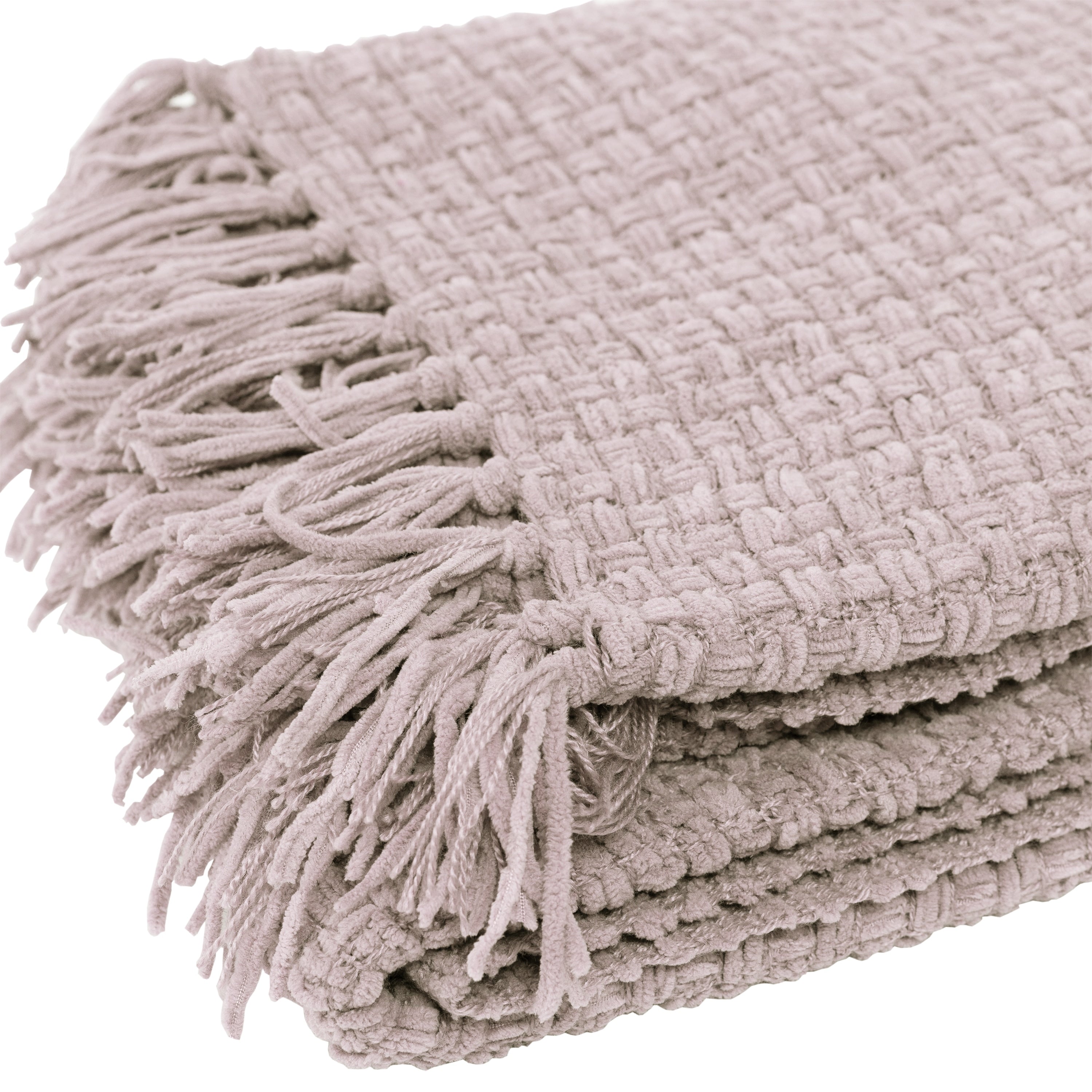 Fabstyles Chenille Basket Weave Polyester Throw Blanket