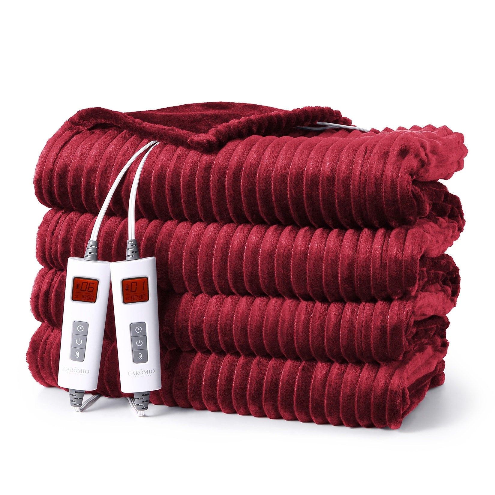 Electric Blanket Dual Control Soft Ribbed Flannel