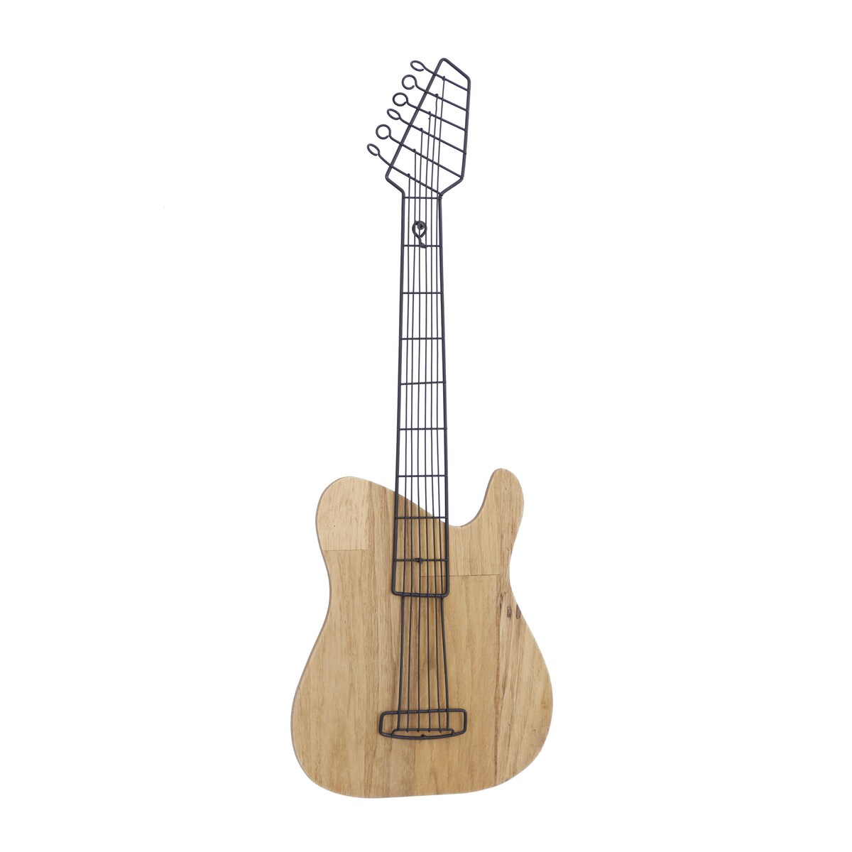 Wooden Guitar Home Wall Decor - Brown - Roche River Decor