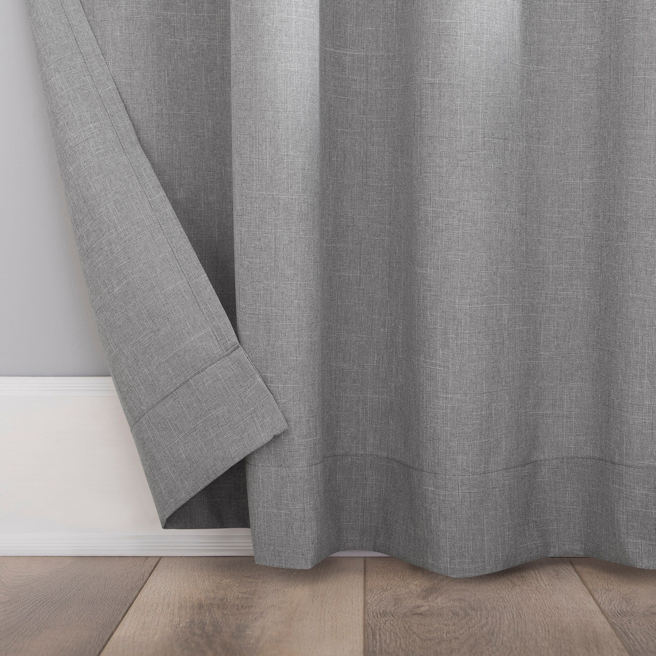 No. 918 Jacob Heathered Texture Semi-Sheer Tab Top Curtain Panel, Single Panel