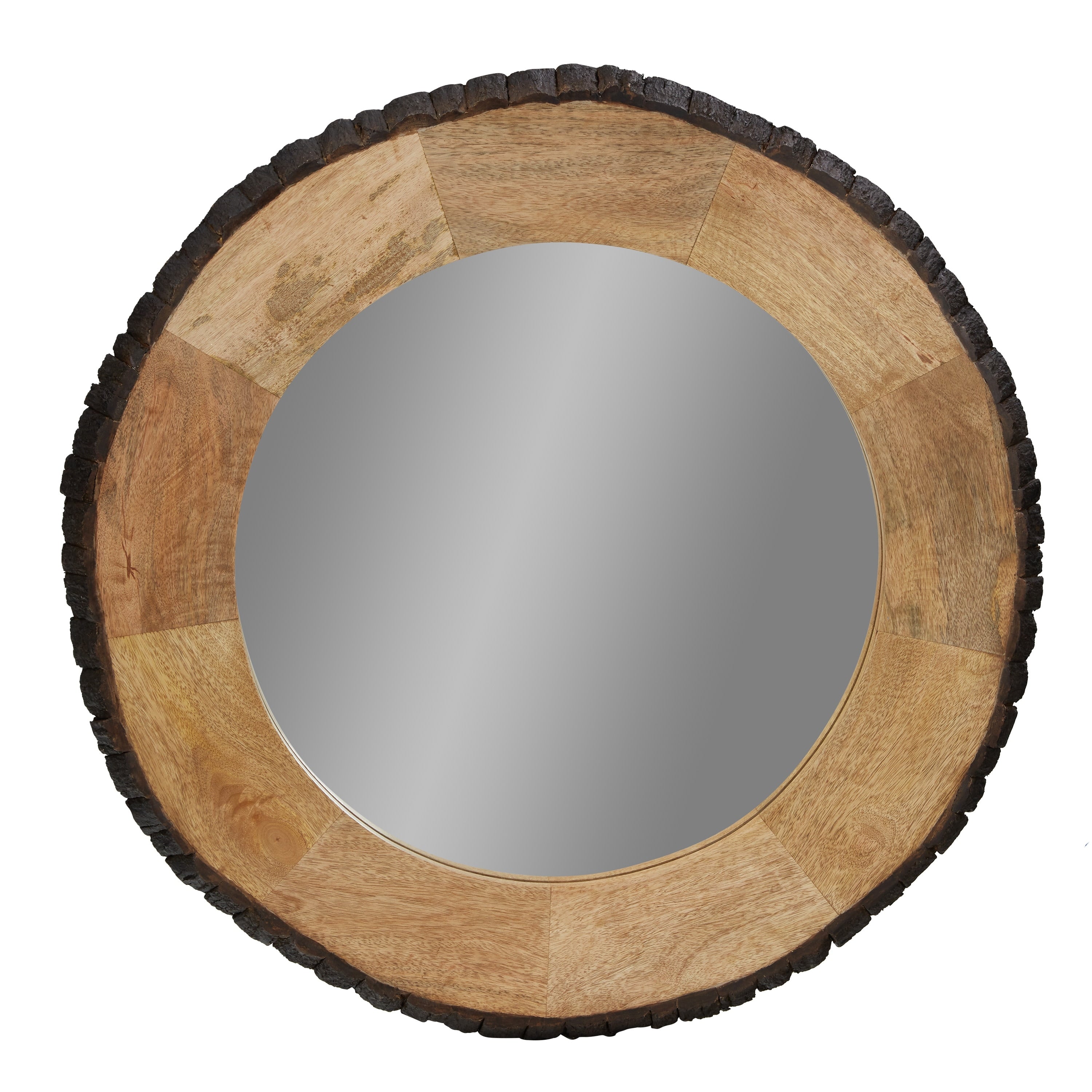 Meredith Round Live Edge Wood Wall Mirror by River of Goods - 30.5 x 1 x 30.5