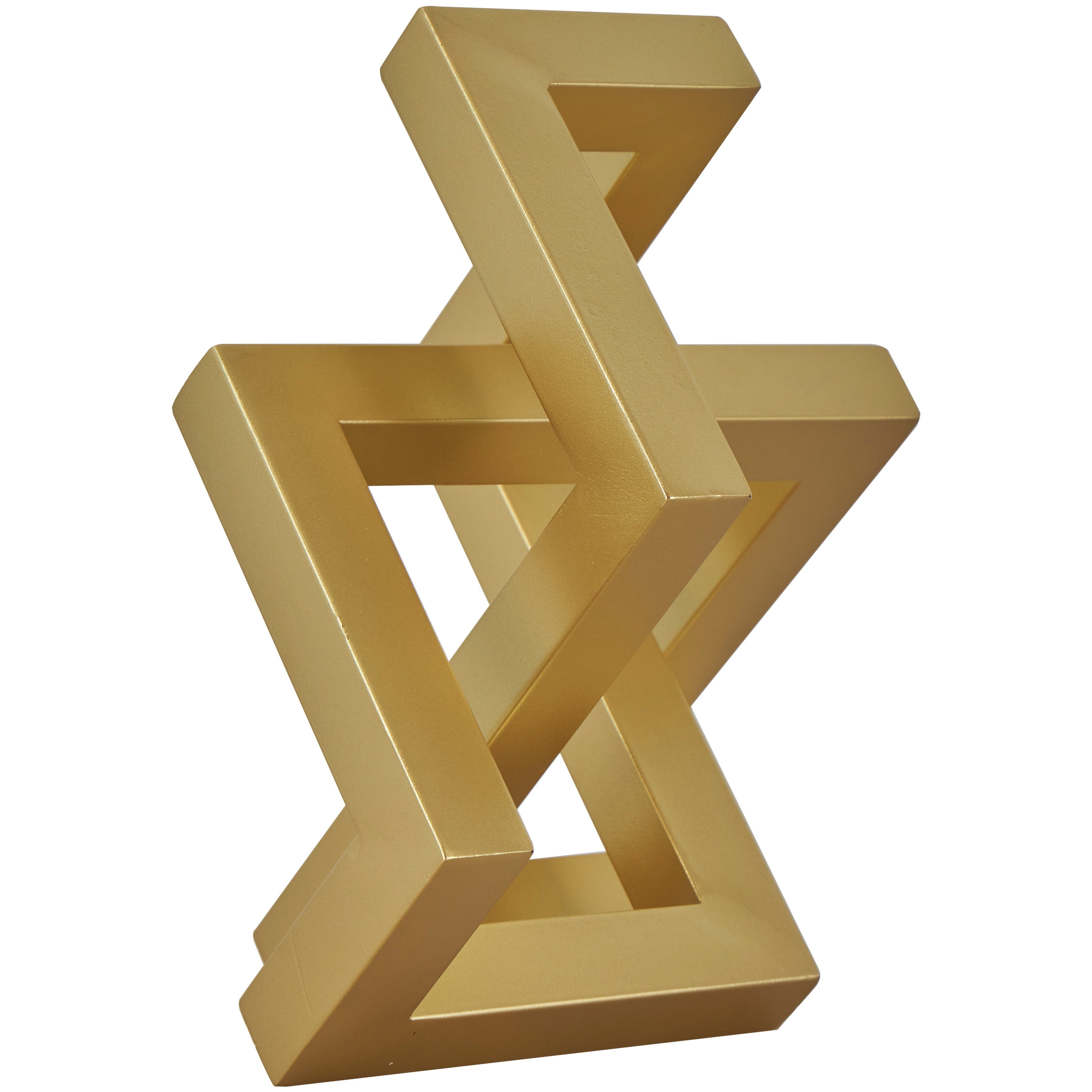 Gold Metal Abstract Shaped Geometric Decorative Sculpture