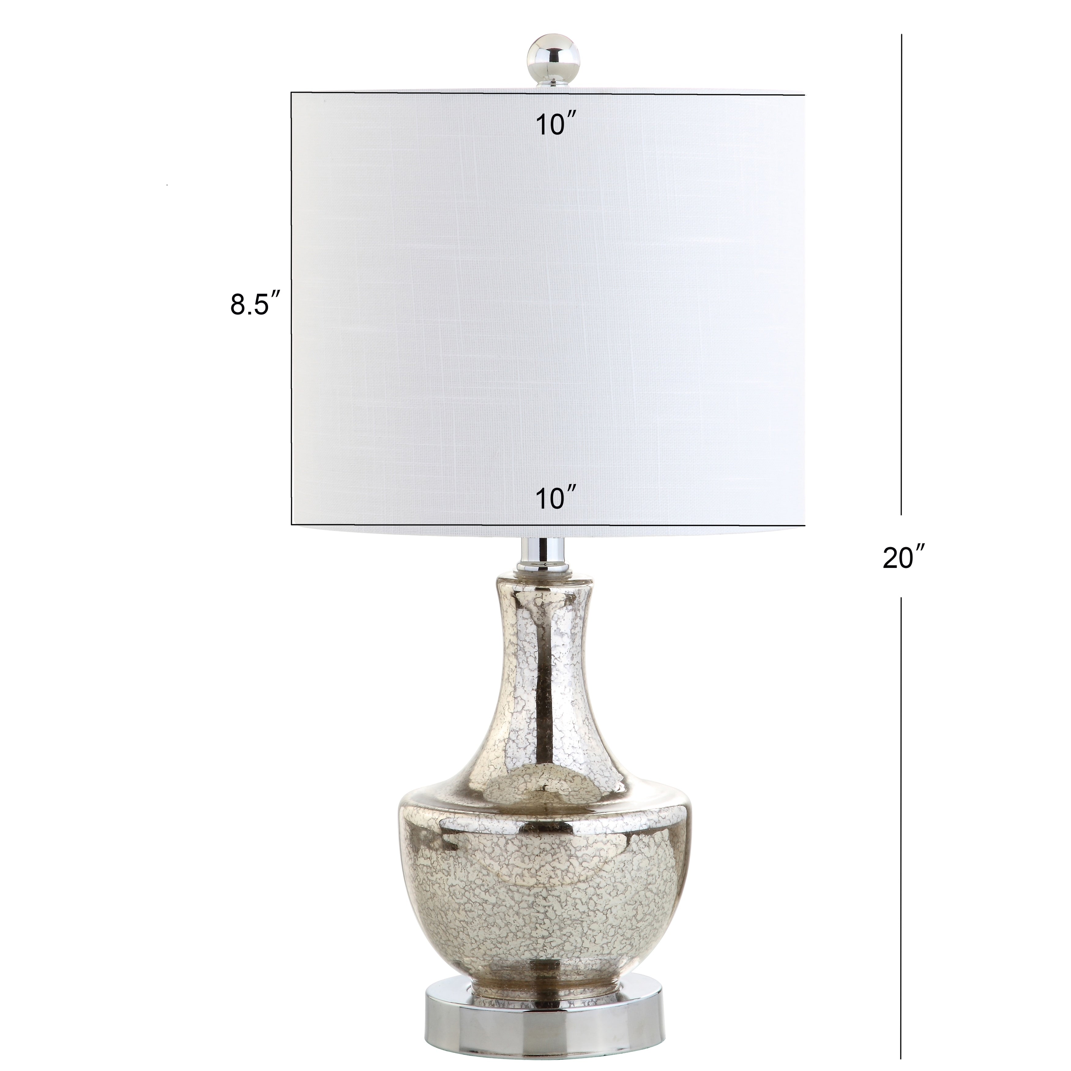 Colette 20 Mini Glass LED Table Lamp, Silver by JONATHAN Y