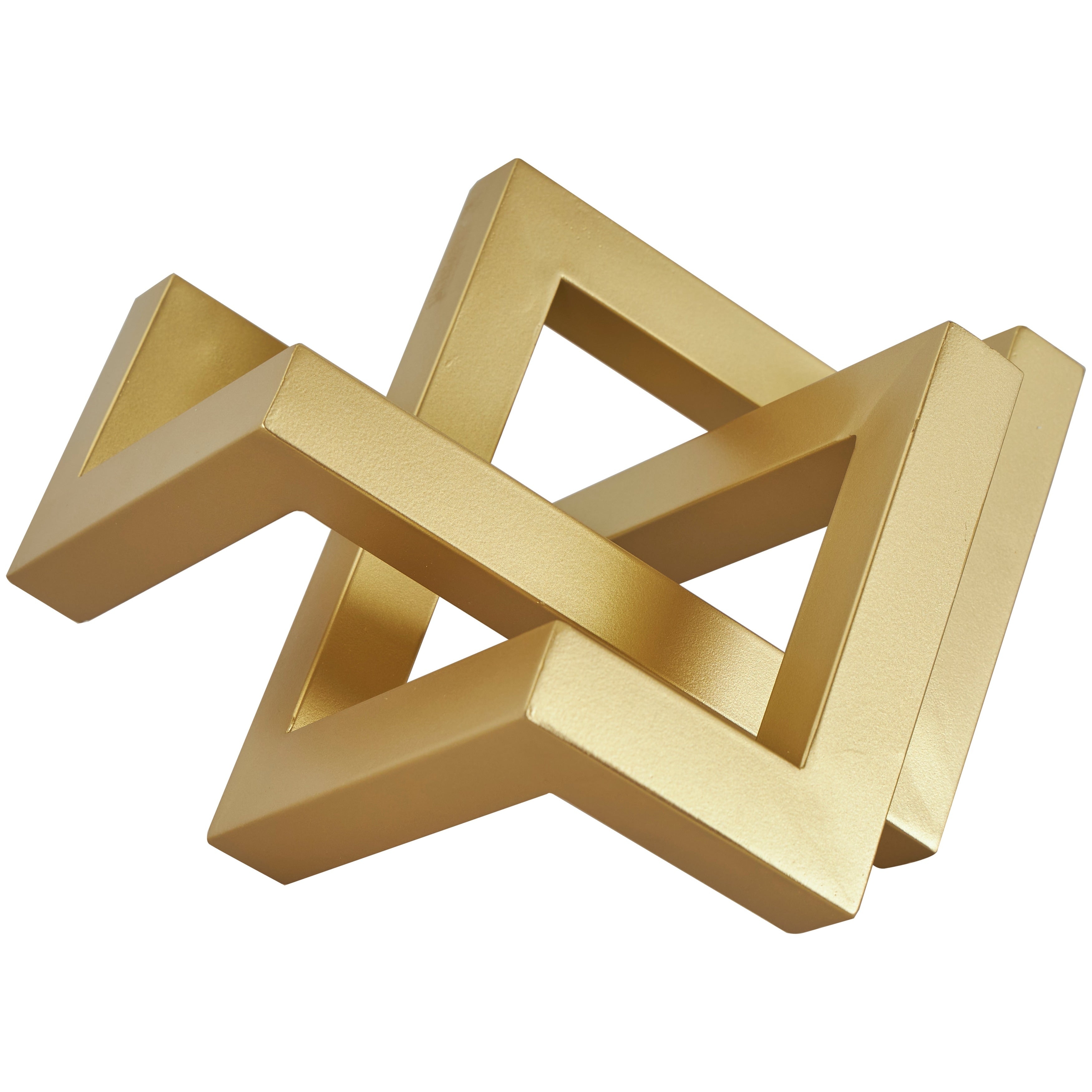 Gold Metal Abstract Shaped Geometric Decorative Sculpture