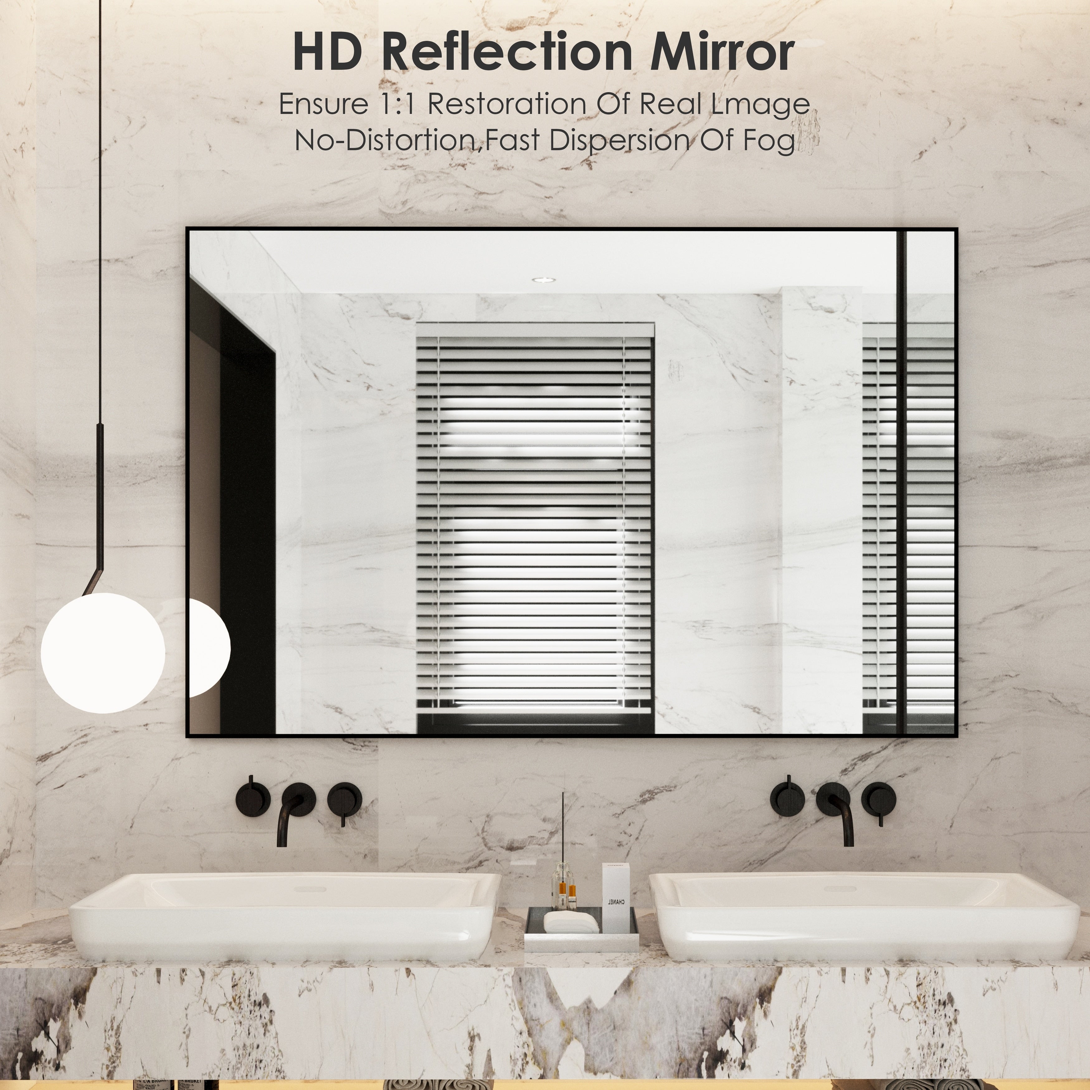 Aluminum Alloy Framed Wall Mounted Bathroom Vanity Accent Mirror in