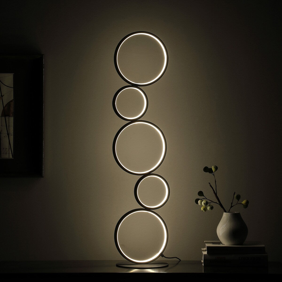 38.5 in. Else Nordic 5 Ring LED Metal Table Lamp