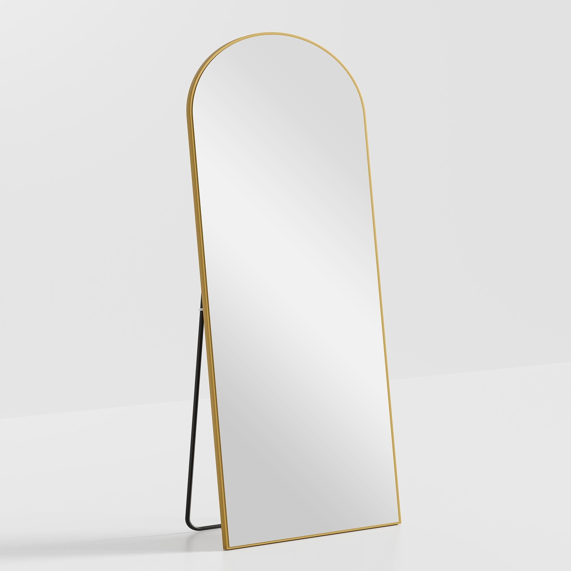 Modern Arched Mirror Full-Length Floor Mirror with Stand