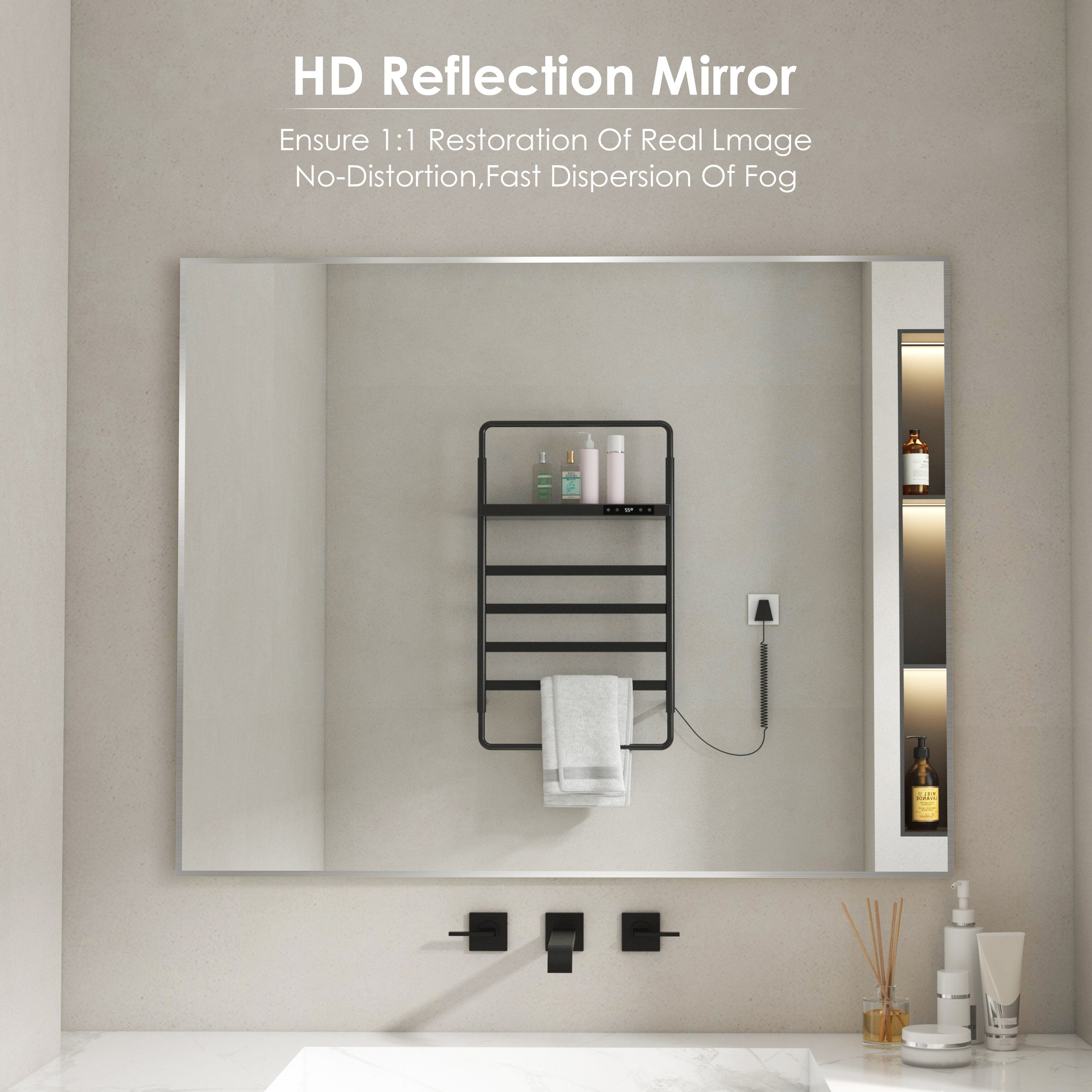 Aluminum Alloy Framed Wall Mounted Bathroom Vanity Accent Mirror in