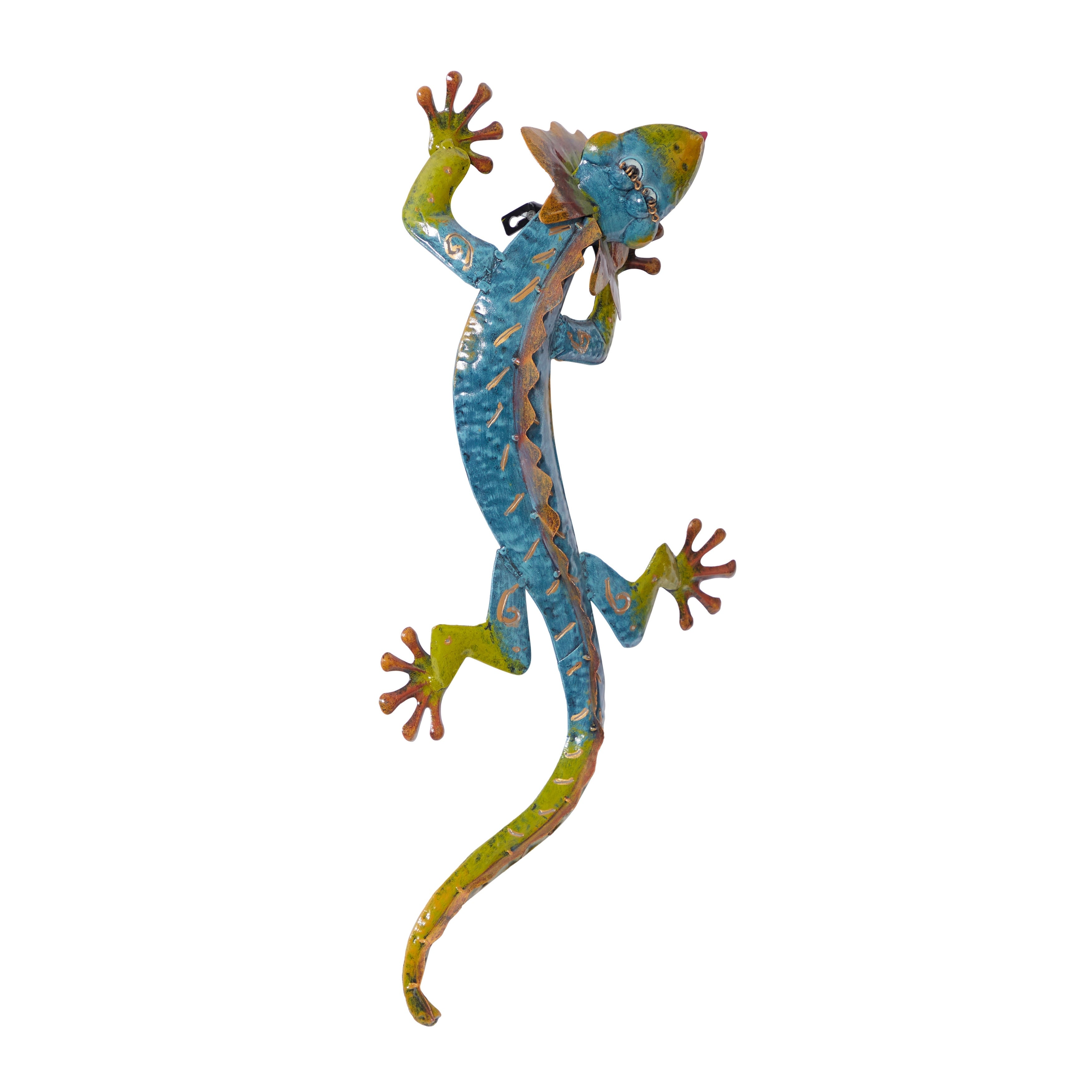 Green Metal Indoor Outdoor Lizard Home Wall Decor