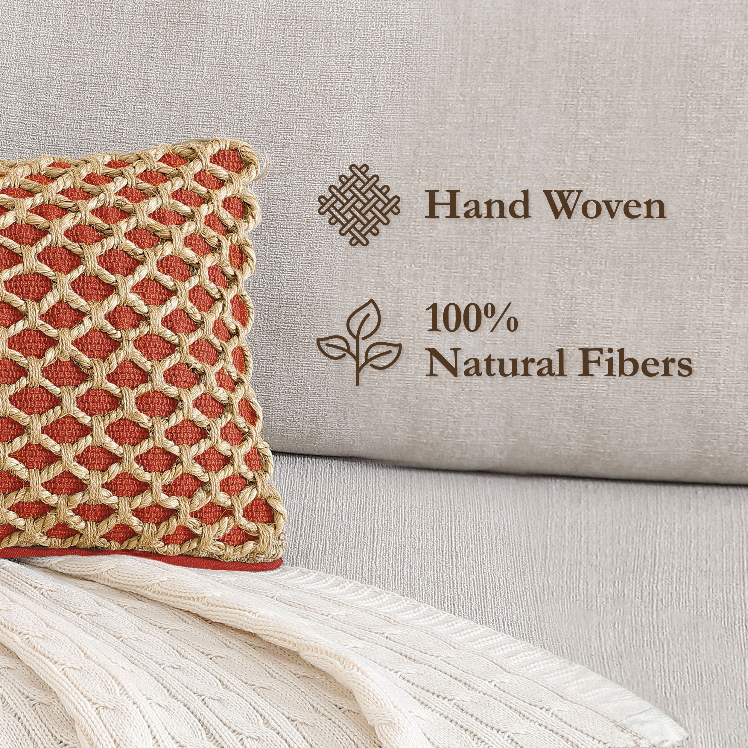 Boho Living Jada Braided Cotton/Jute Throw Pillows