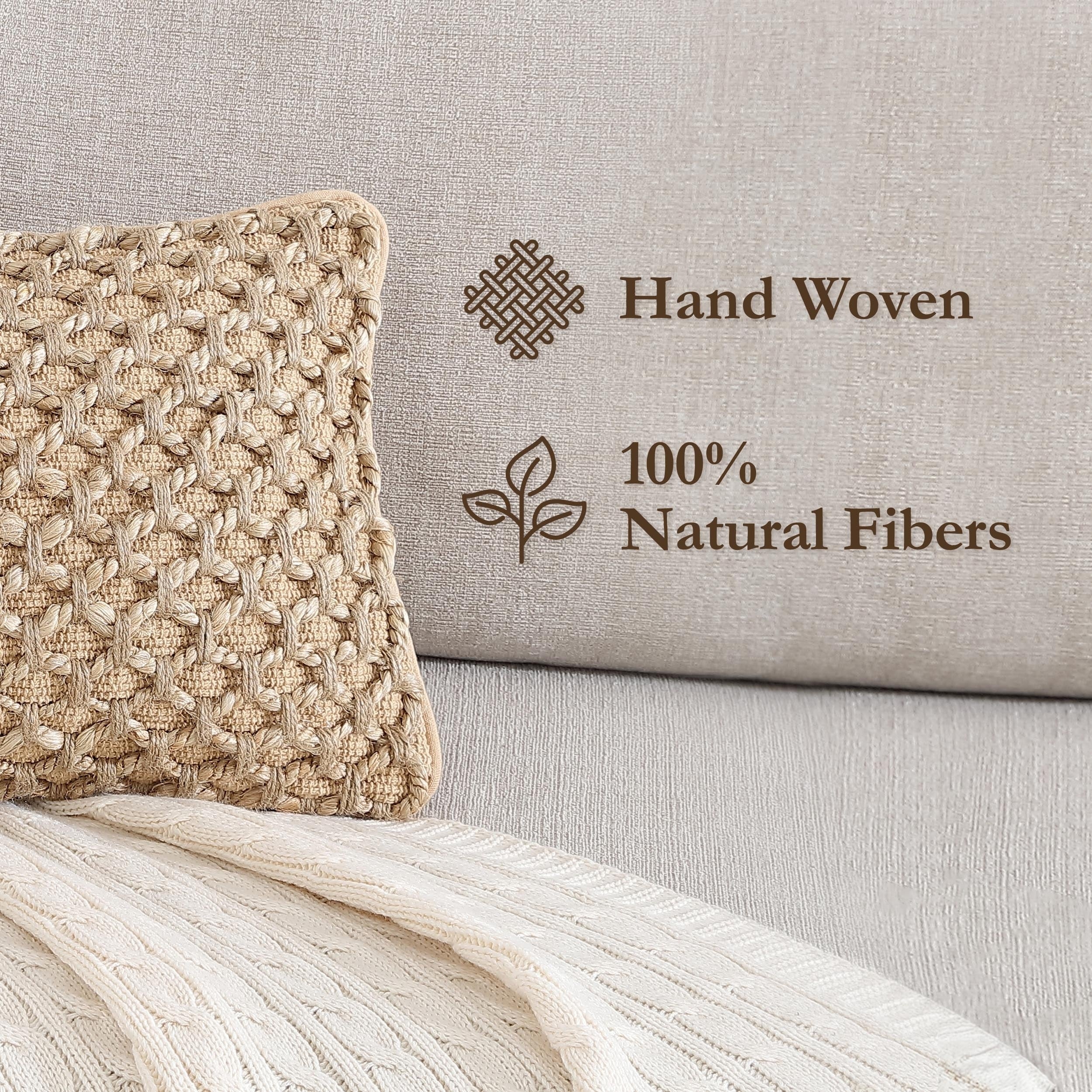 Boho Living Jada Braided Cotton/Jute Throw Pillows