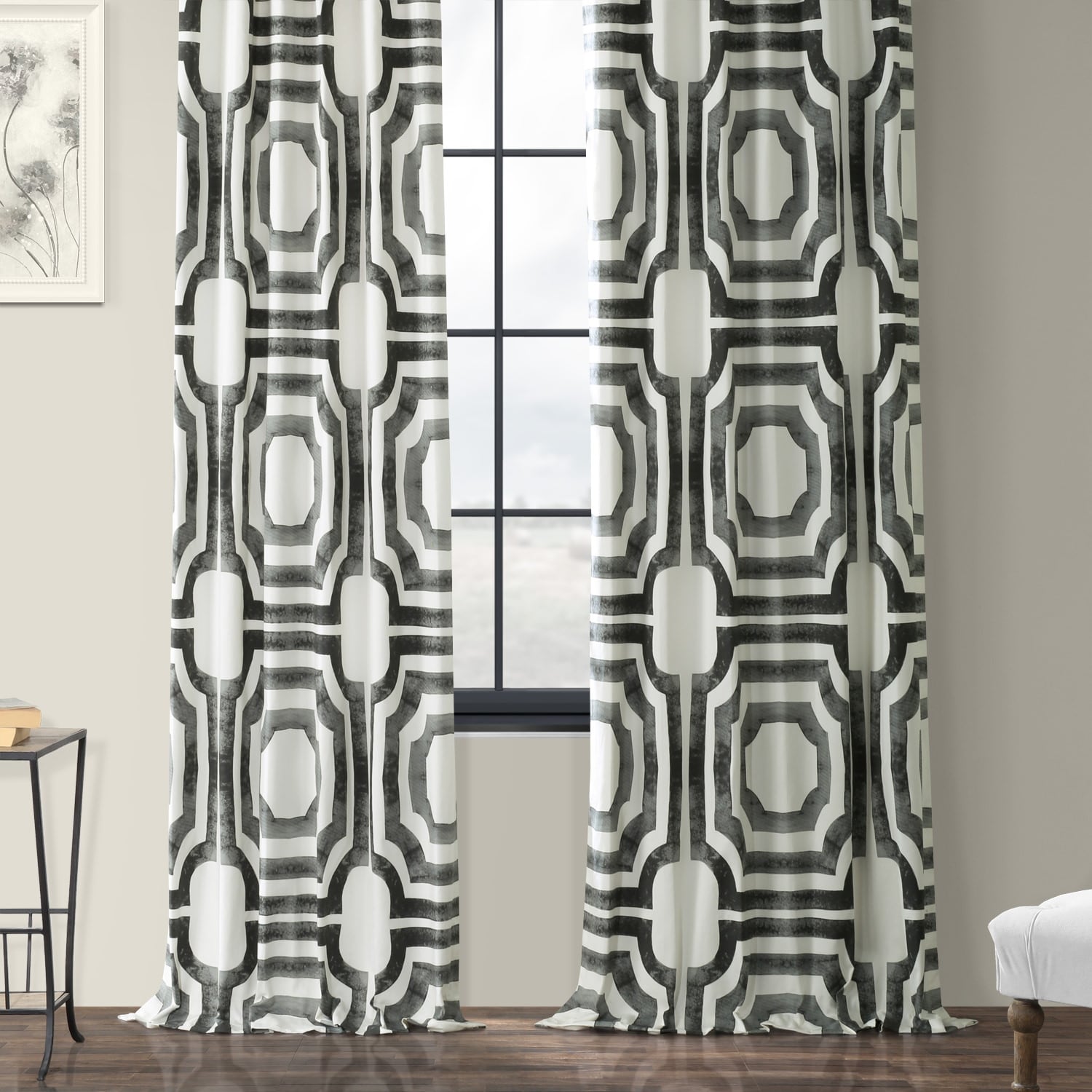 Exclusive Fabrics Modern Geometric Room Darkening Cotton Window Curtains (1 Panel)