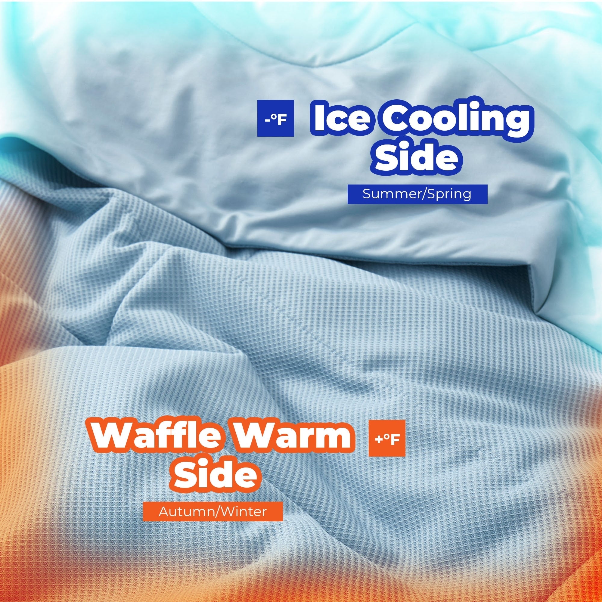 Lightweight Breathable Cooling Waffle Reversible Summer Blanket, Dual-side Cool Touch Comforter