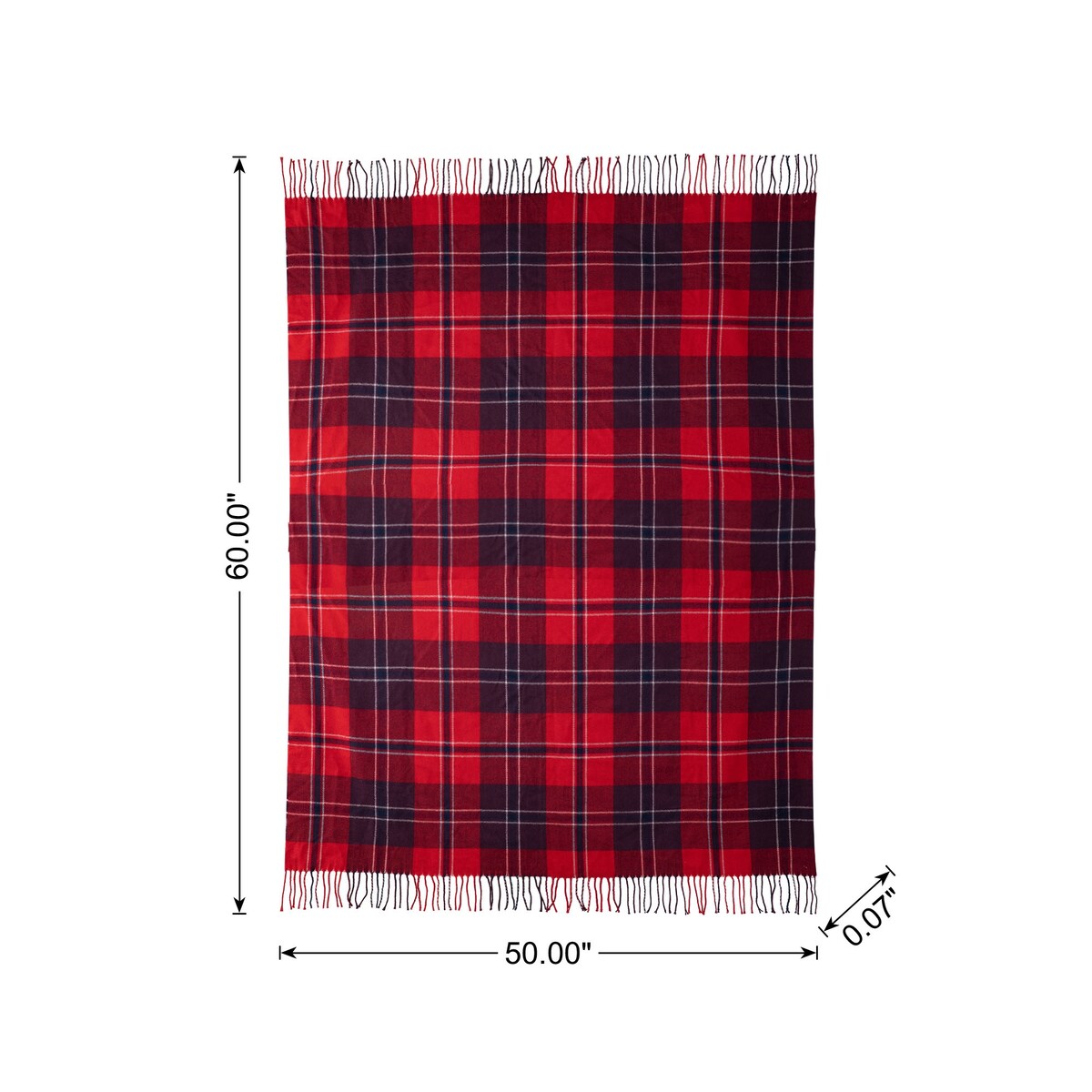 Glitzhome 50 x 60 Plaid Woven Acrylic 400g Christmas Blanket