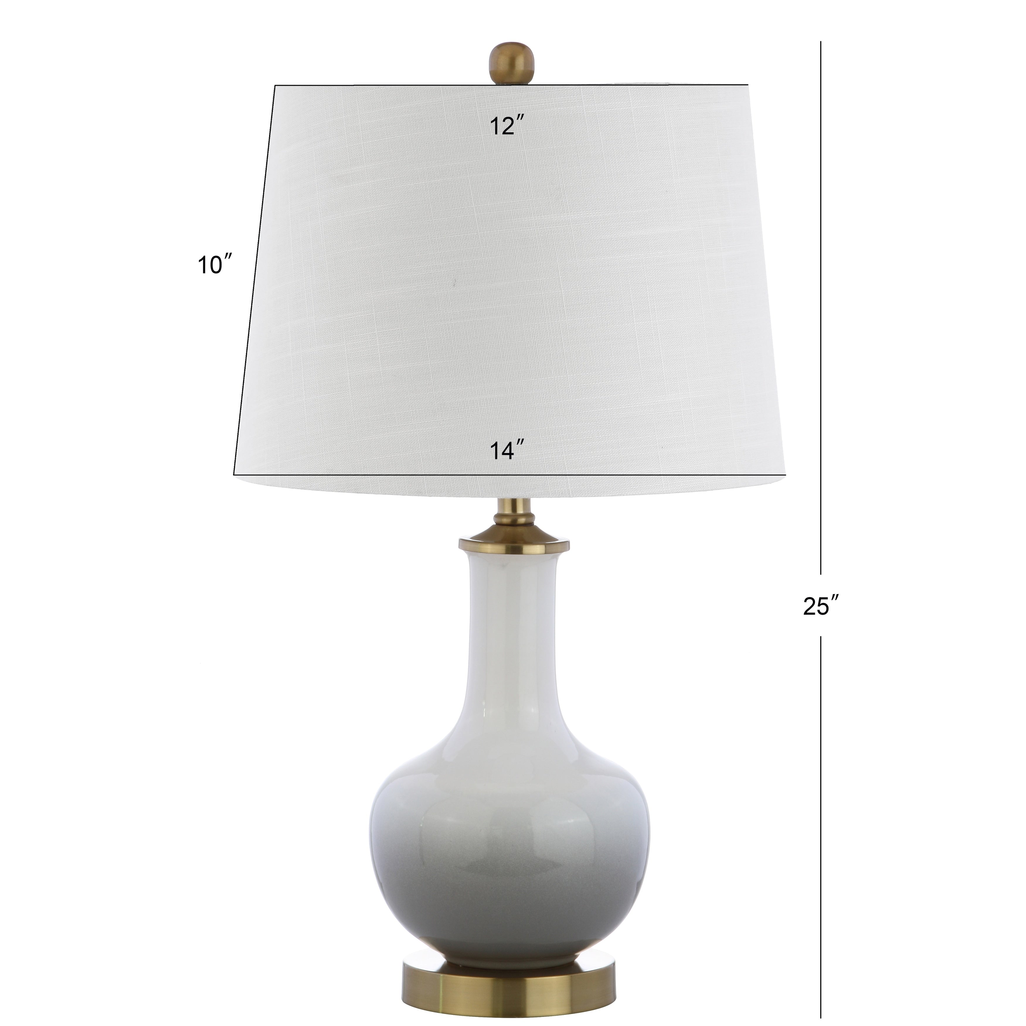 Bates 25 Ceramic/Brass LED Table Lamp, White/Navy by JONATHAN Y