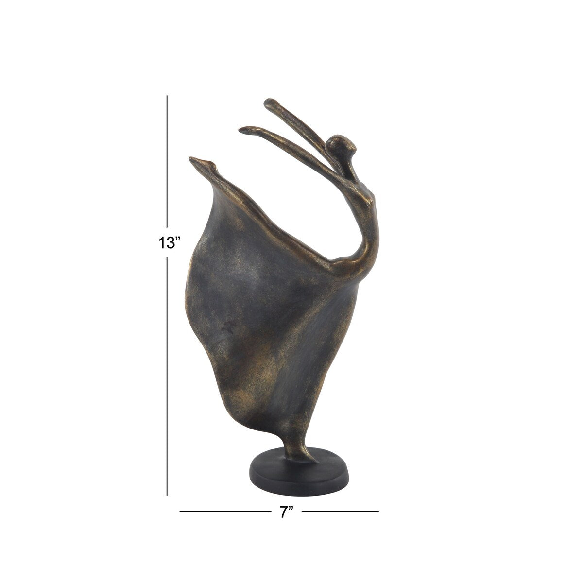 Polystone Dancer Decorative Sculpture - Brass - Roche River Decor