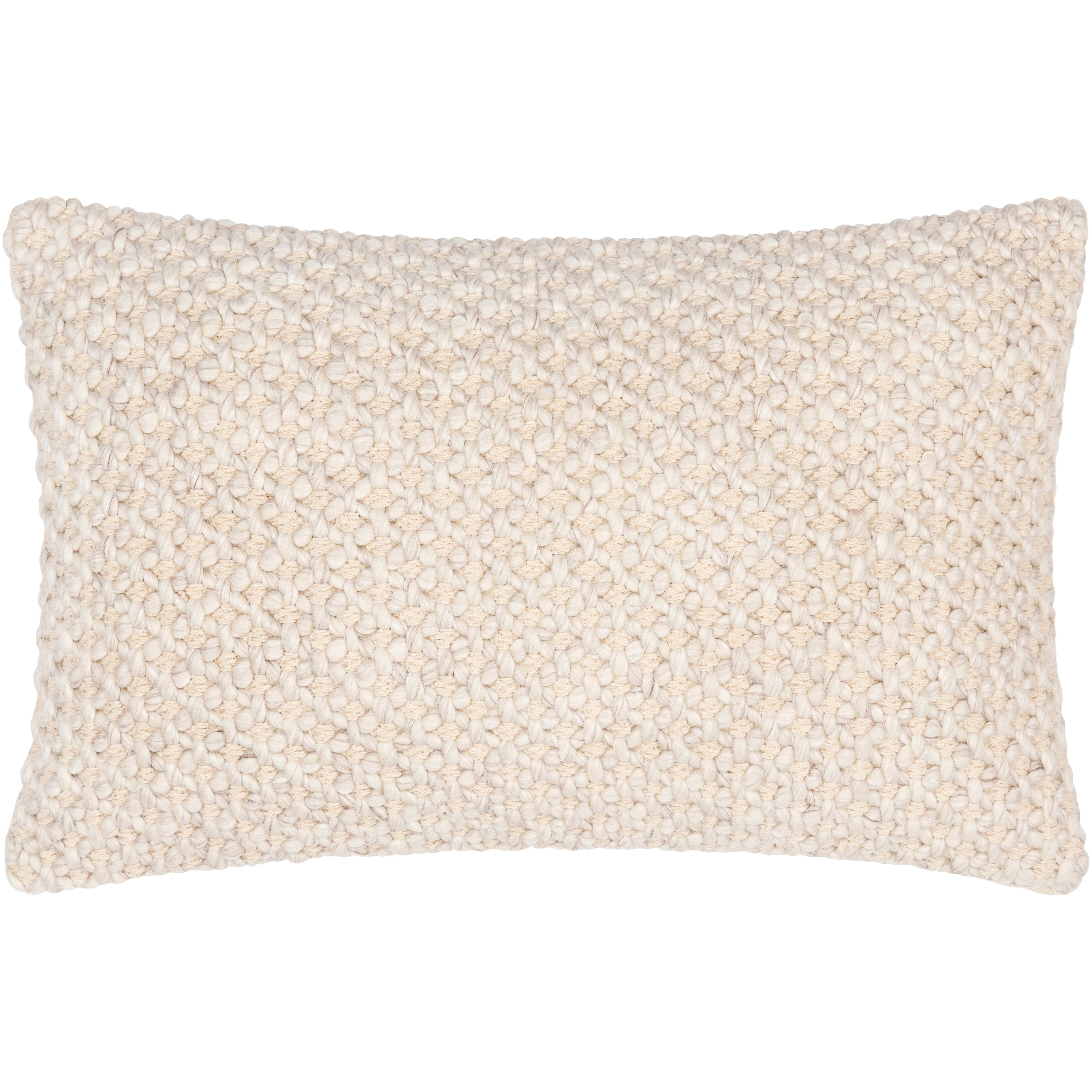 Kya Cream Textured Country Style Throw Pillow