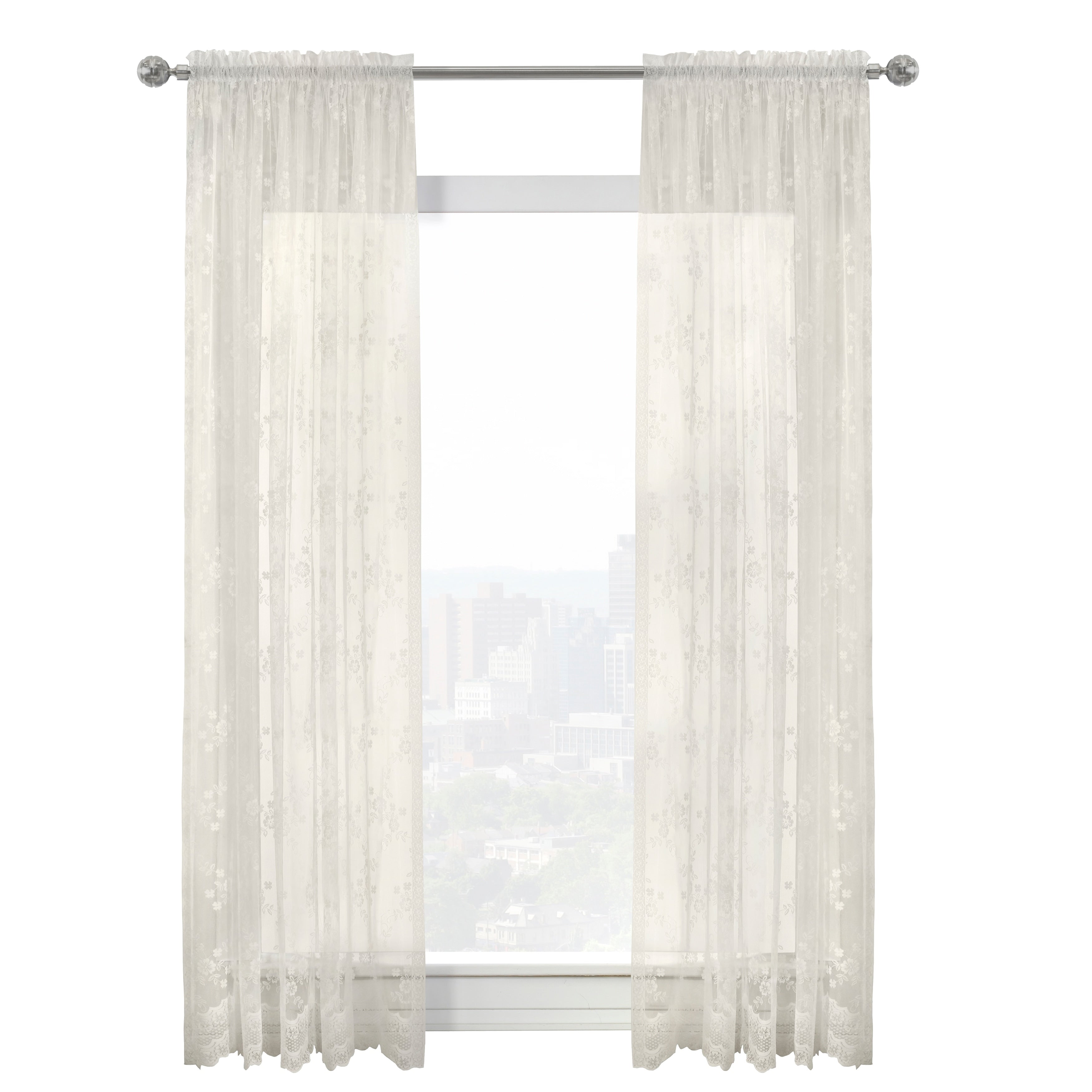 Mona Lisa Jacquard Lace Window Curtain Panel by Habitat