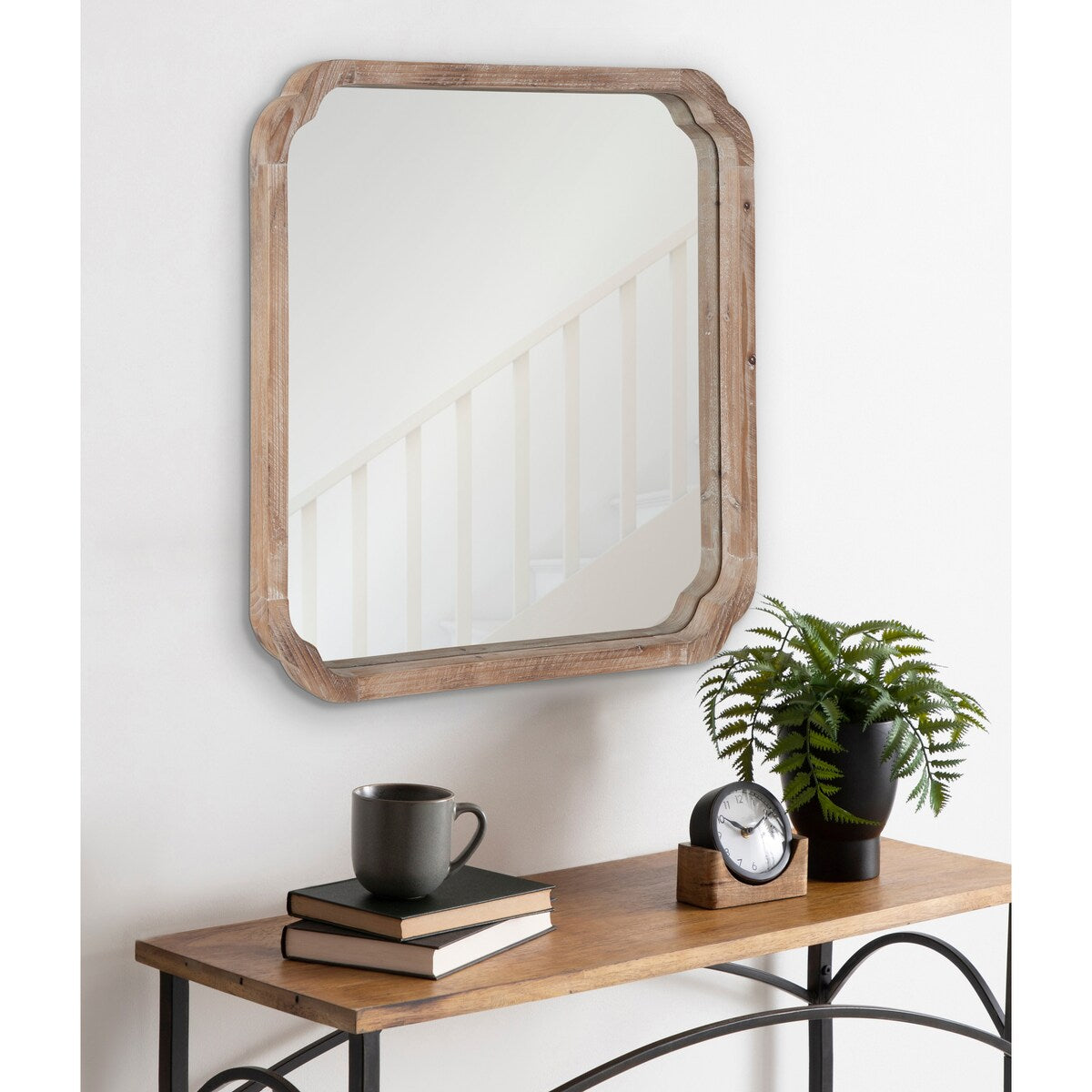 Kate and Laurel Marston Square Wood Wall Mirror