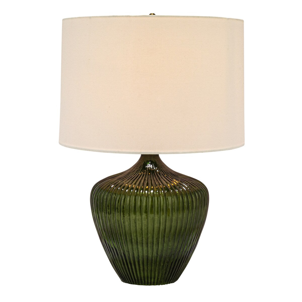 Glass Table Lamp with Drum Shade