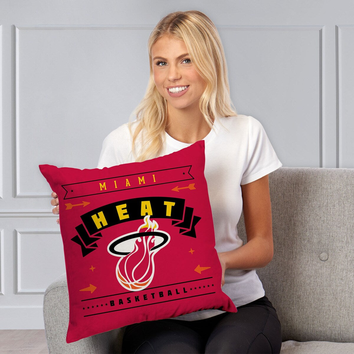 NBA Miami Heat Hardwood Classic 18 Inch Throw Pillow