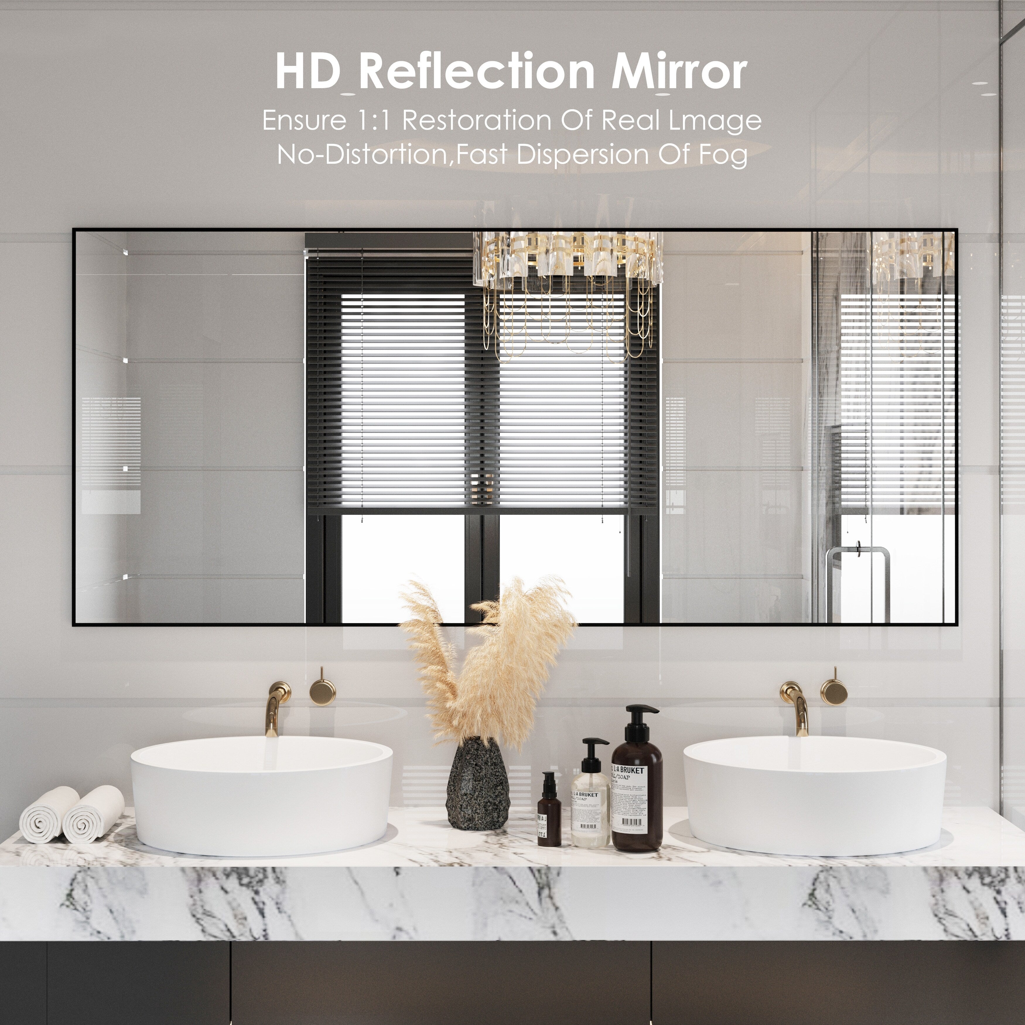 Aluminum Alloy Framed Wall Mounted Bathroom Vanity Accent Mirror in