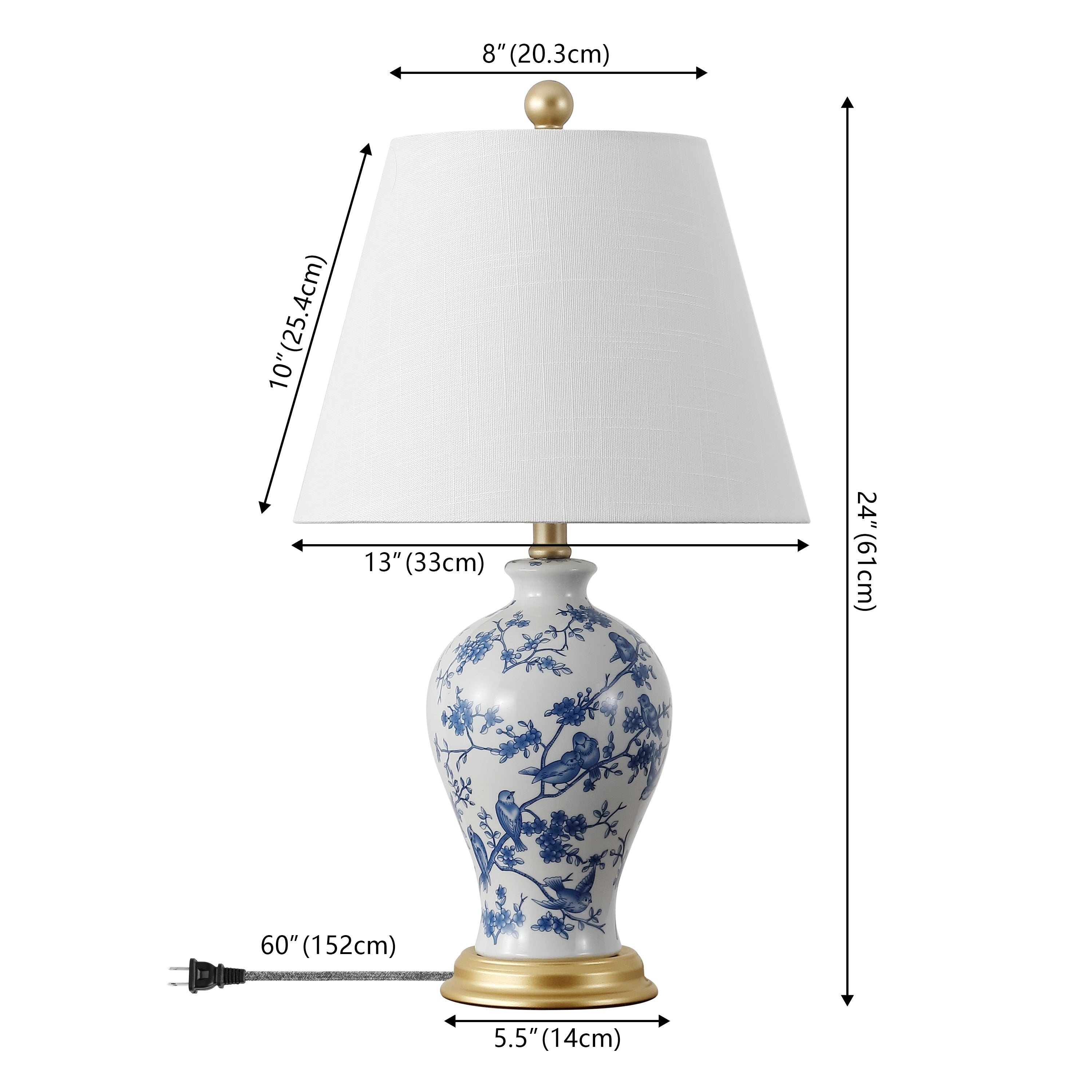 Grace 24 Floral LED Table Lamp, Multi/Brass by JONATHAN Y