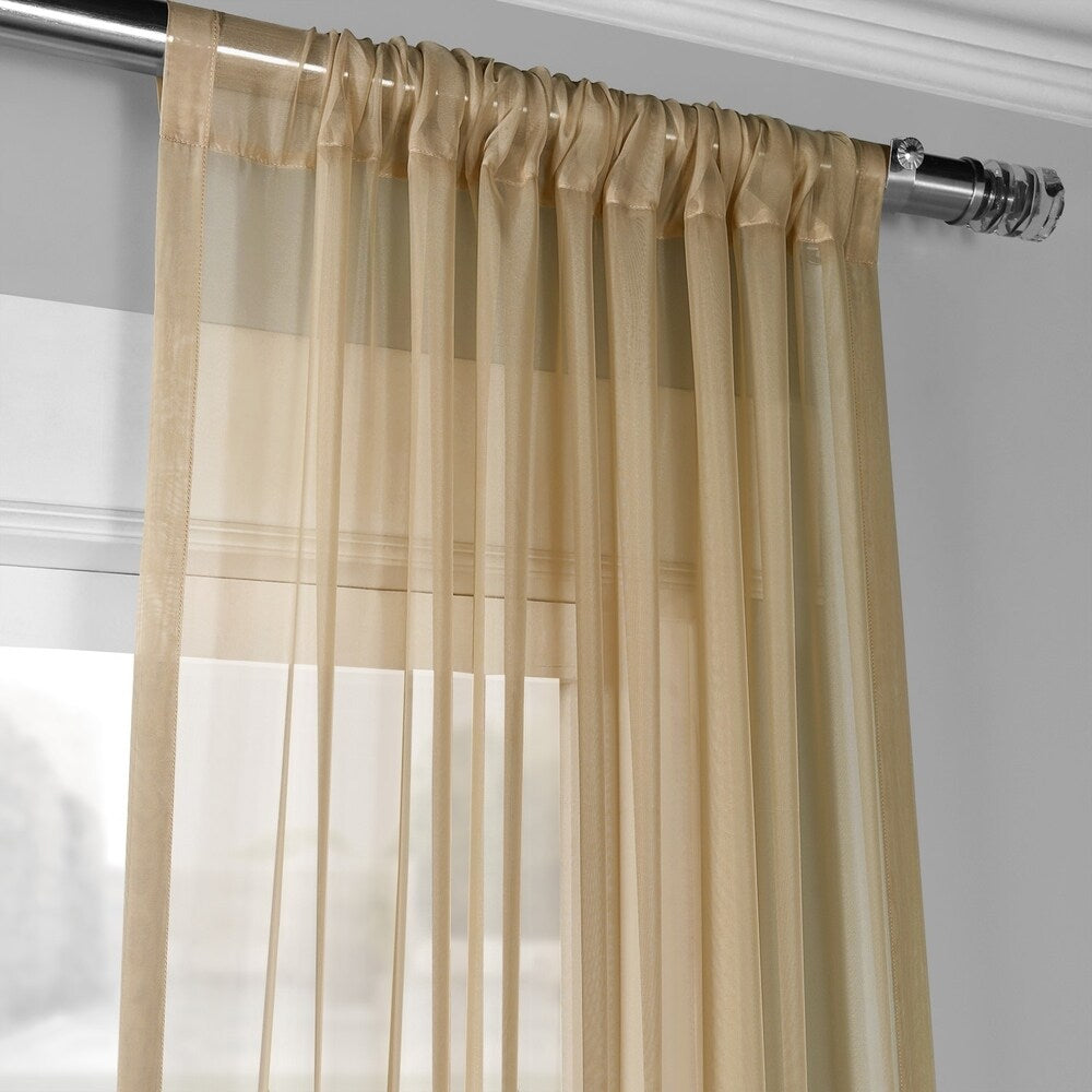 Exclusive Fabrics Voile Poly Sheer Curtain Panel Pair (2 Panels)