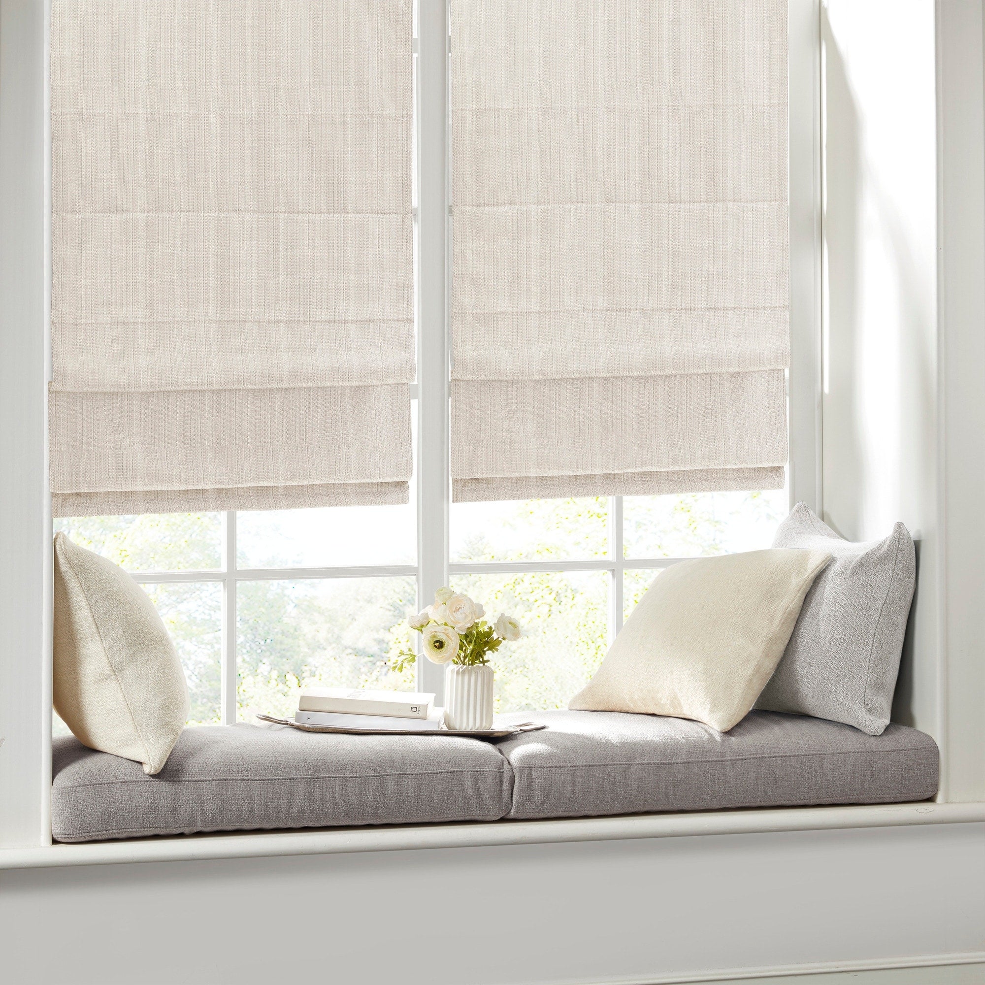 Madison Park Colm Basketweave Room Darkening Cordless Roman Shade