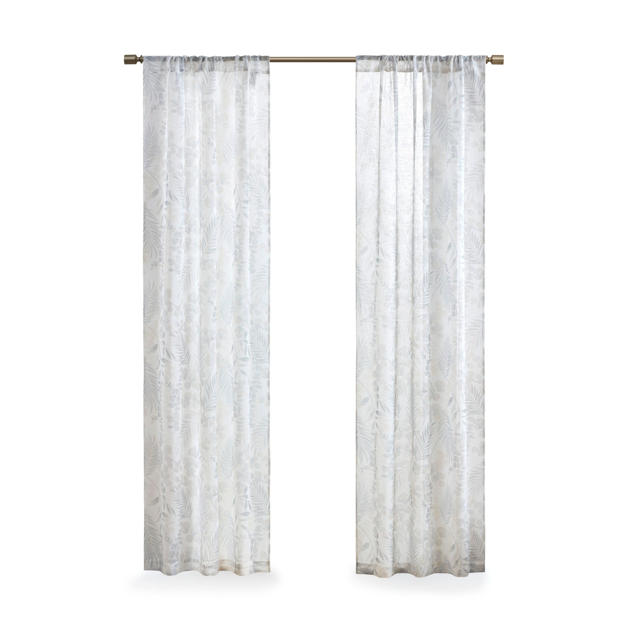 Madison Park Tulia Botanical Printed Texture Sheer Window Curtain Pair