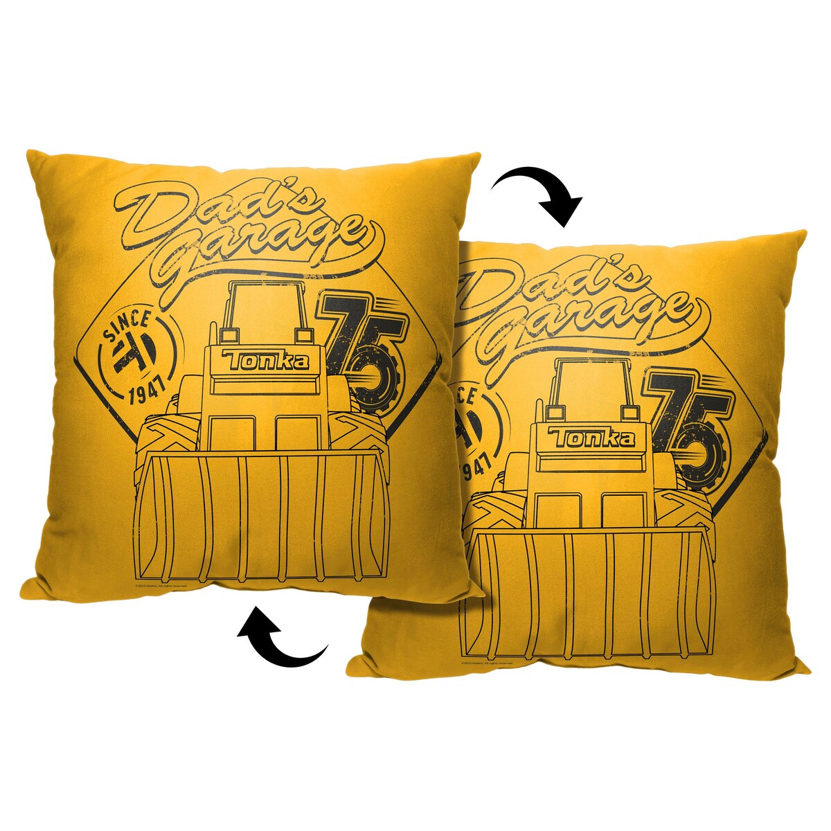 Hasbro Tonka Dad's Garage 18 Inch Throw Pillow