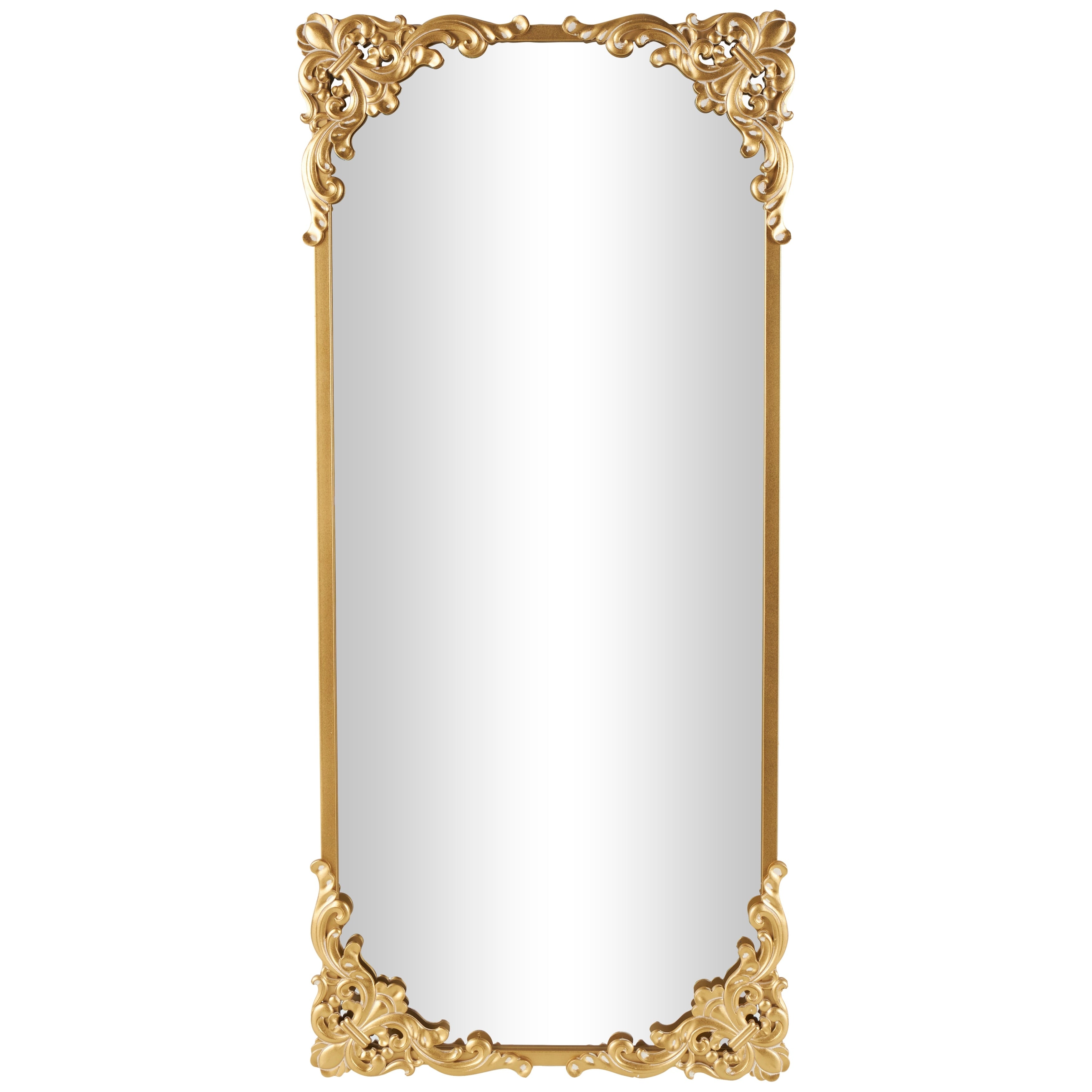 Metal Scroll Ornate Baroque Floor or Wall Mirror - Gold - Various Sizes and Shapes - Roche River Decor