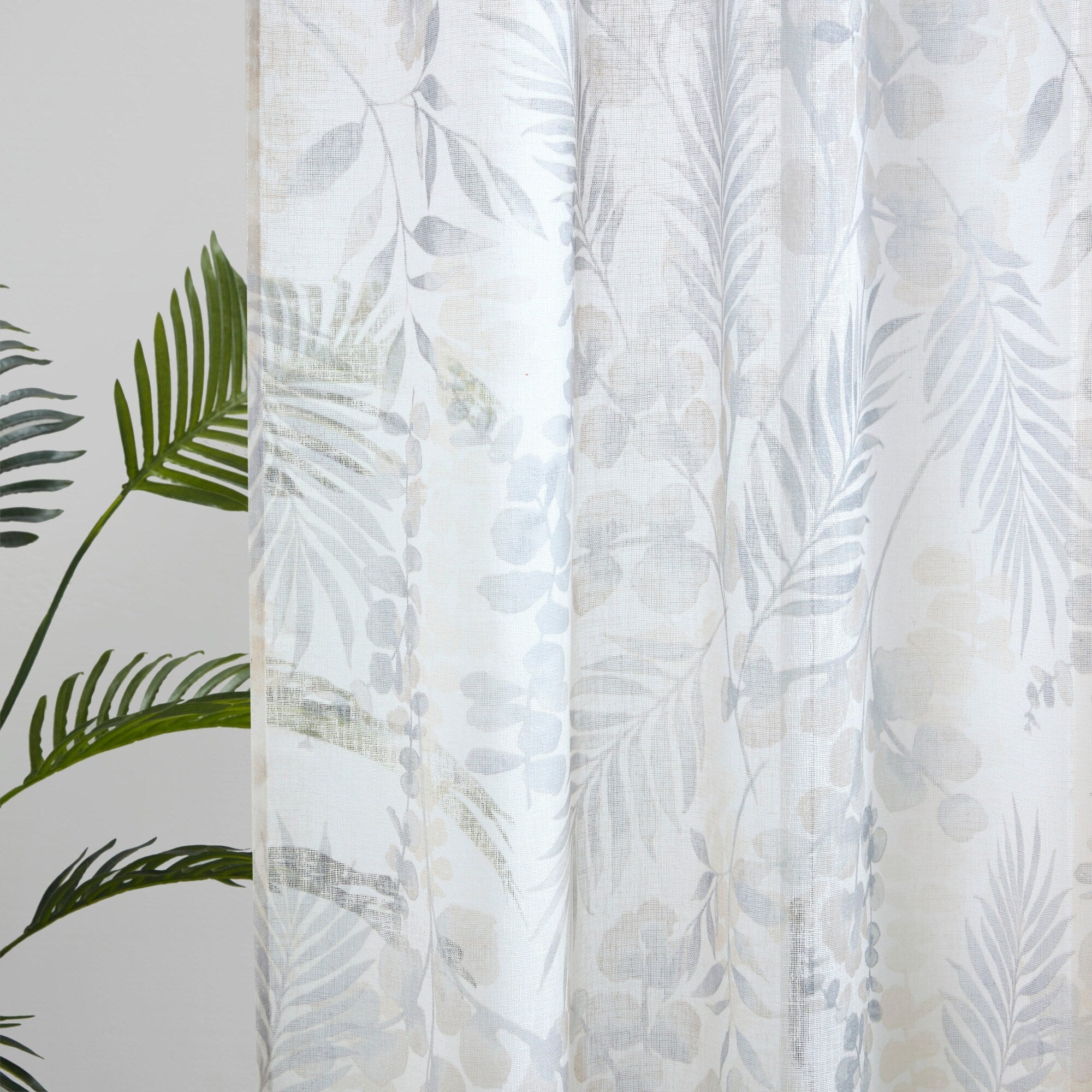 Madison Park Tulia Botanical Printed Texture Sheer Window Curtain Pair