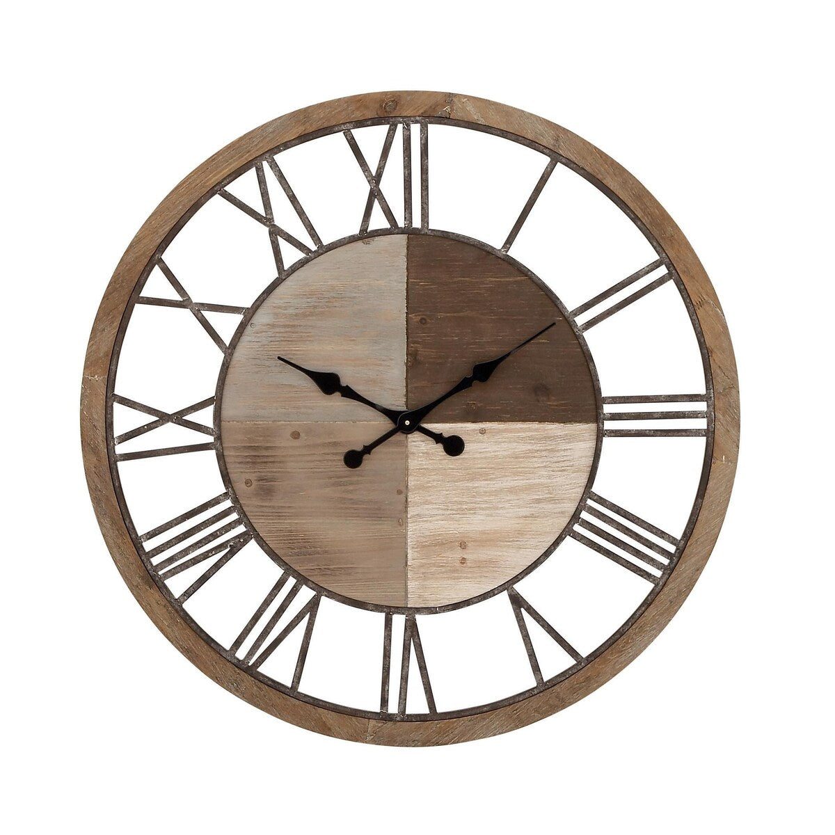 Wood Decorative Wall Clock - Brown - Roche River Decor