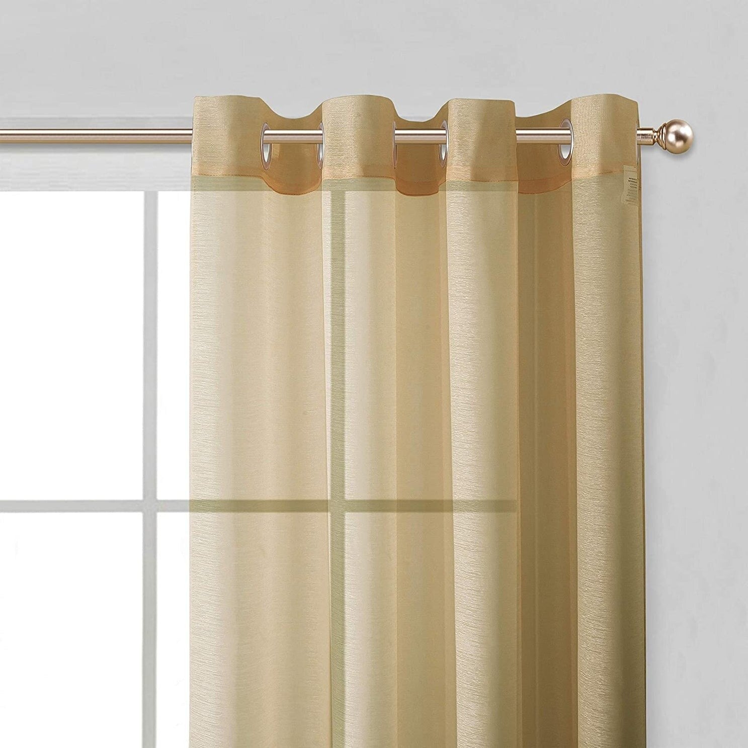 Dainty Home Malibu Extra Wide Curtains Solid Sheer Window Curtain Panel Pair