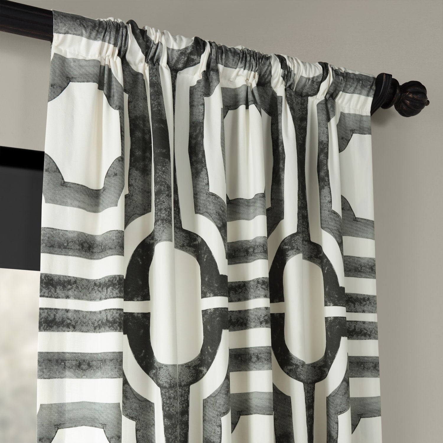 Exclusive Fabrics Modern Geometric Room Darkening Cotton Window Curtains (1 Panel)