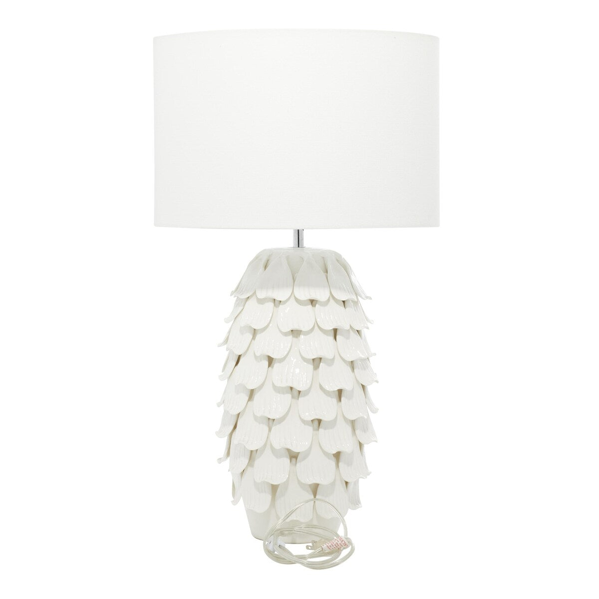 Ceramic Layered Petal Room Table Lamp - White - Roche River Decor