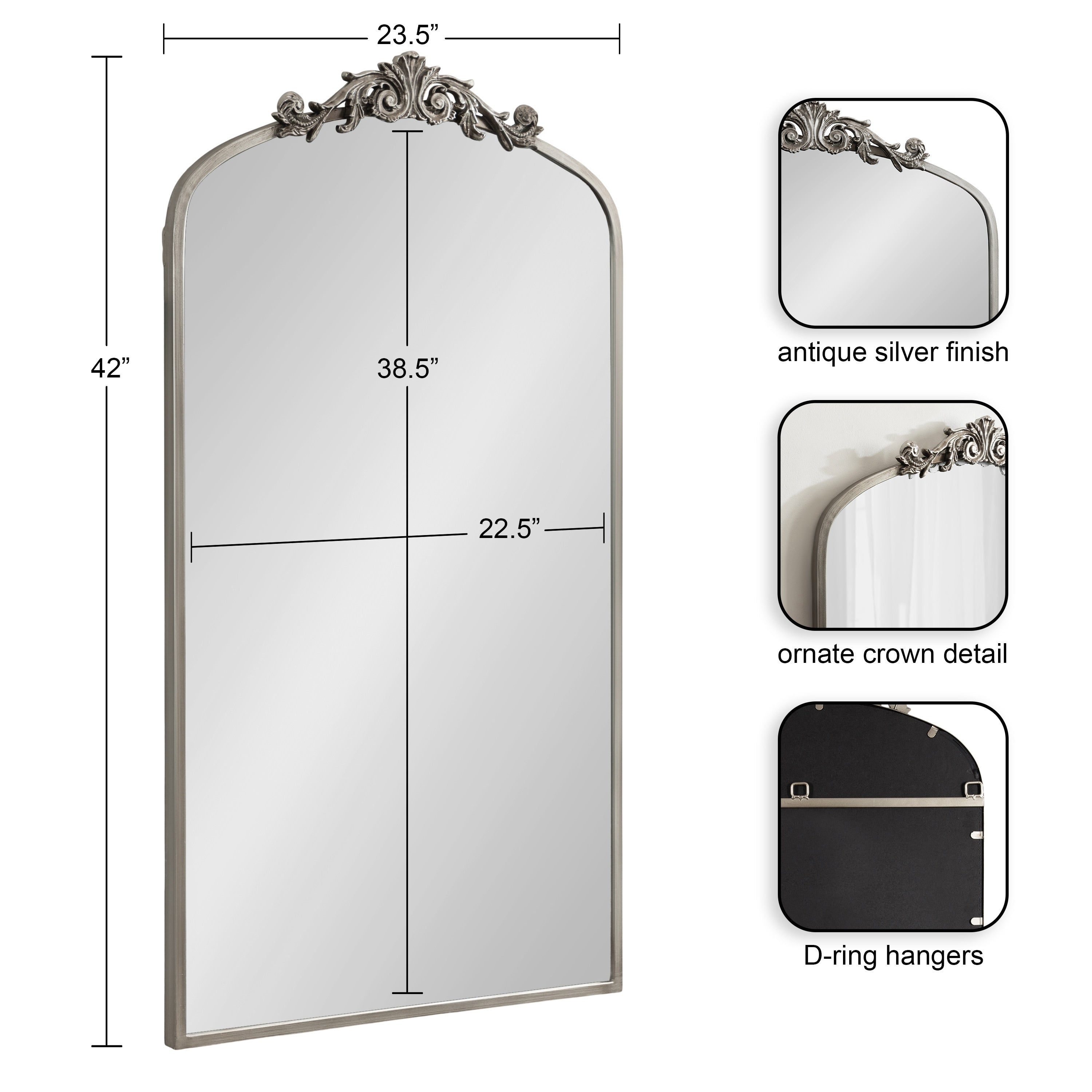 Kate and Laurel Arendahl Traditional Baroque Arch Wall Mirror